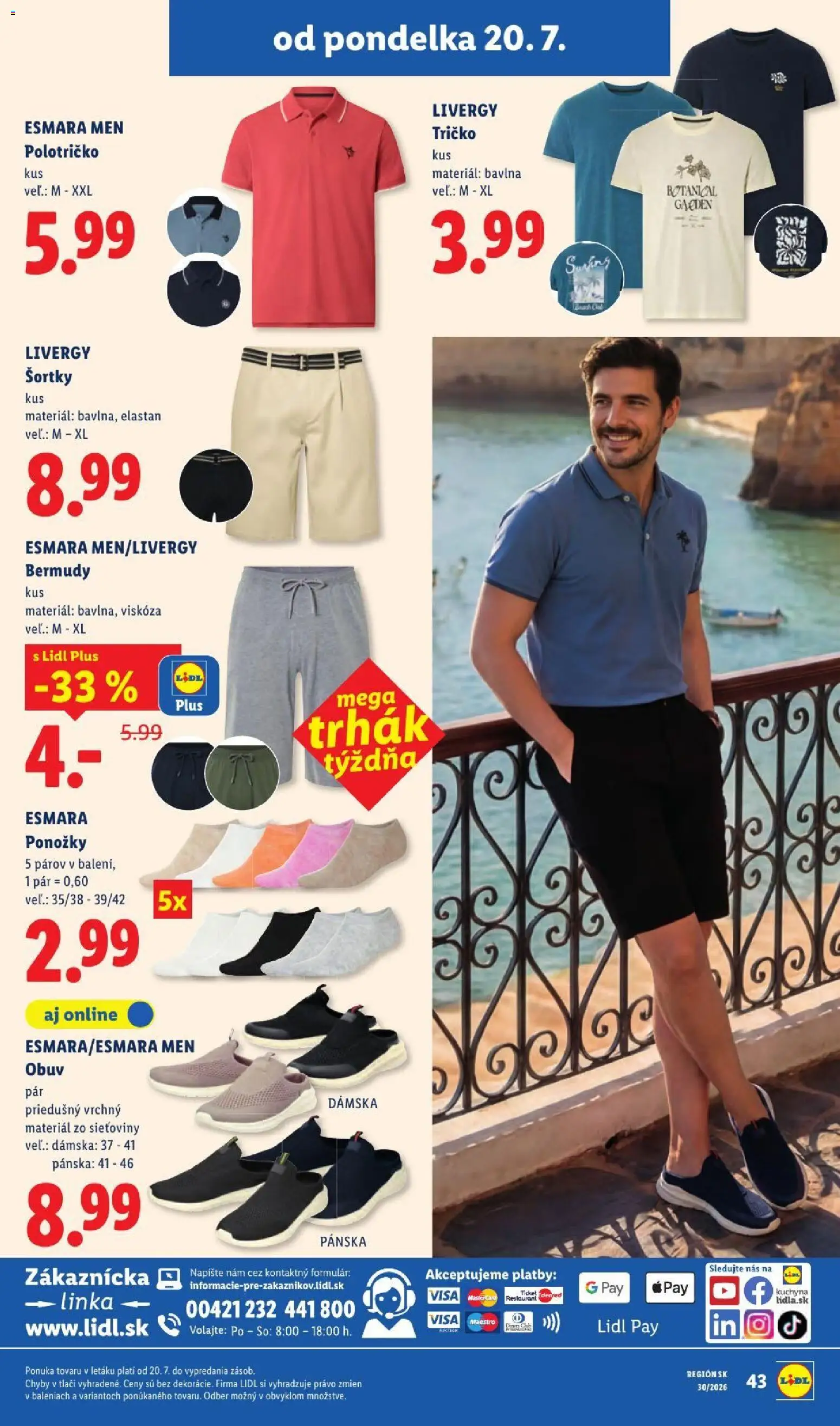 Nové Lidl akcie – leták je platný od 20.07.2026 | Strana: 69 | Produkty: Kuchyňa, Tričko, Ponožky