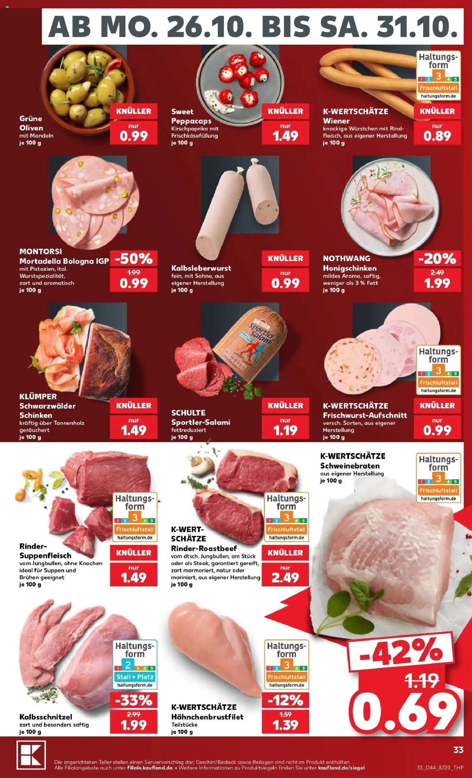 Prospekt Kaufland ab 26.10.2026 » Angebote Online zum Blättern | Seite: 37 | Produkte: Beilagen, Suppenfleisch, Salami, Schinken