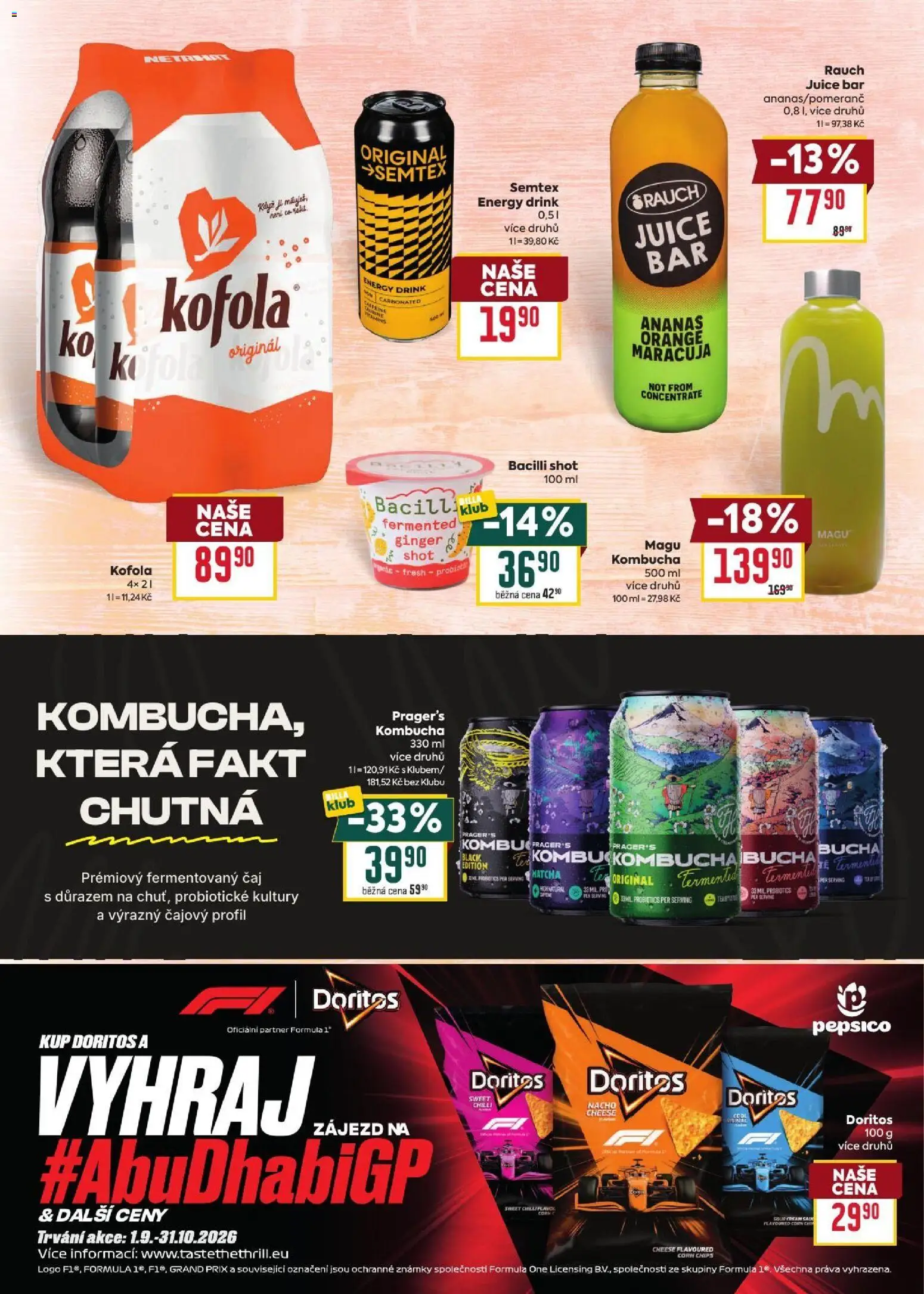 Billa leták - Podzimní nápoje od 09.09.2026 | Strana: 20 | Produkty: Kombucha, Známky, Ananas, Doritos