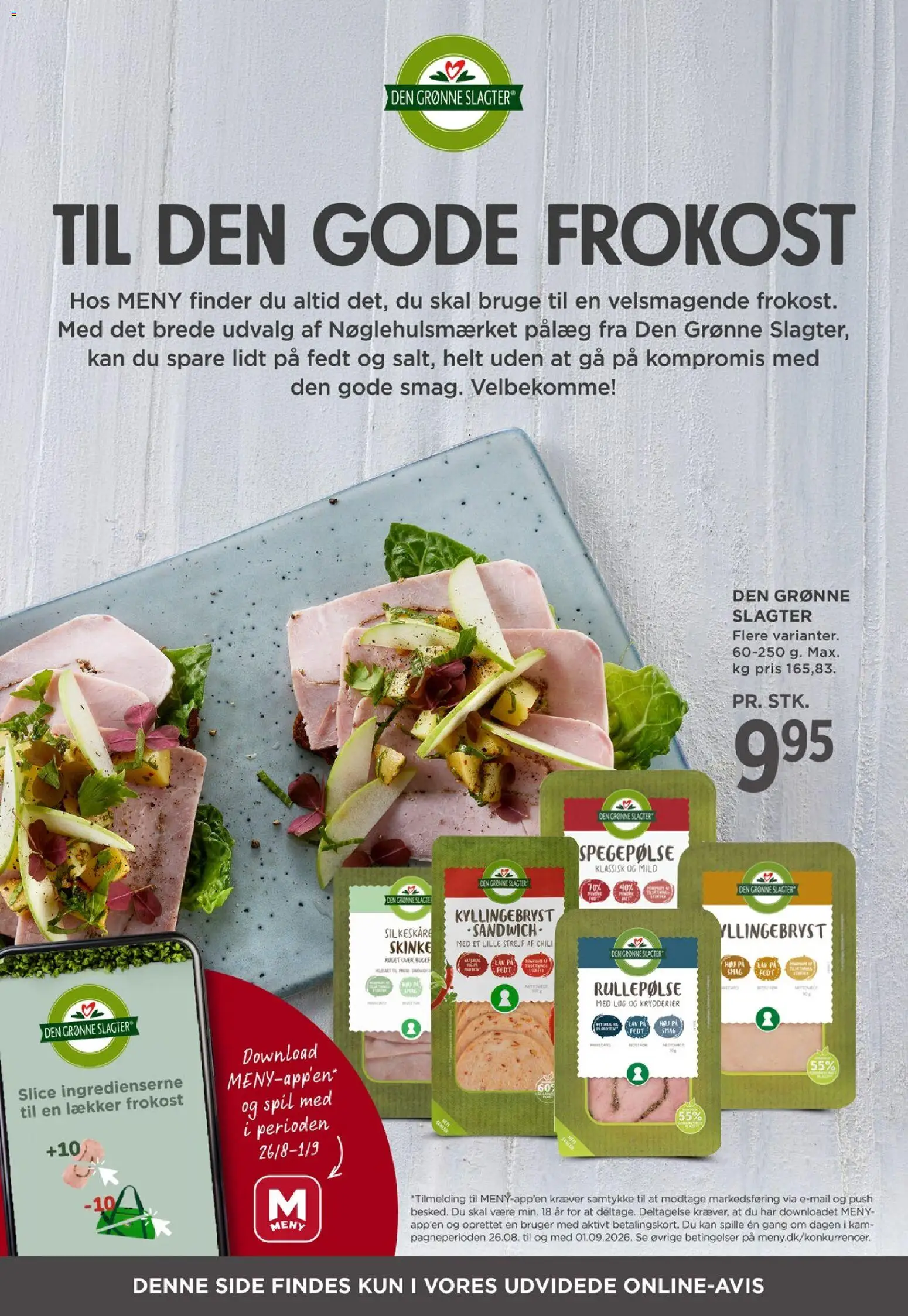 Meny tilbudsavis – gyldig fra 28/08/2026 | Side: 45 | Produkter: Skinke, Løg, Spegepølse, Spil
