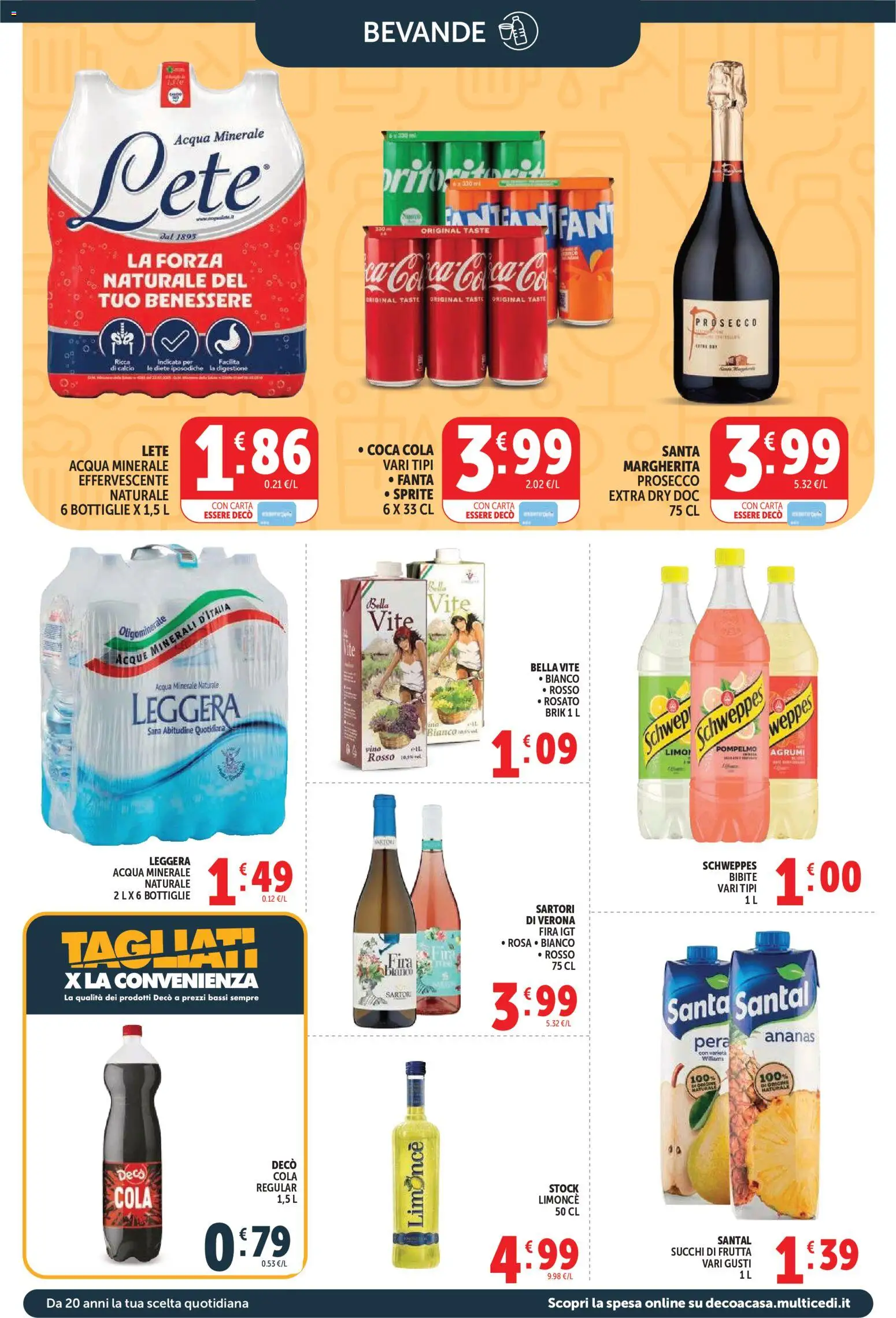 Volantino Decò del 08.06.2026 | Pagina: 10 | Prodotti: Prosecco, Vino, Agrumi, Coca Cola