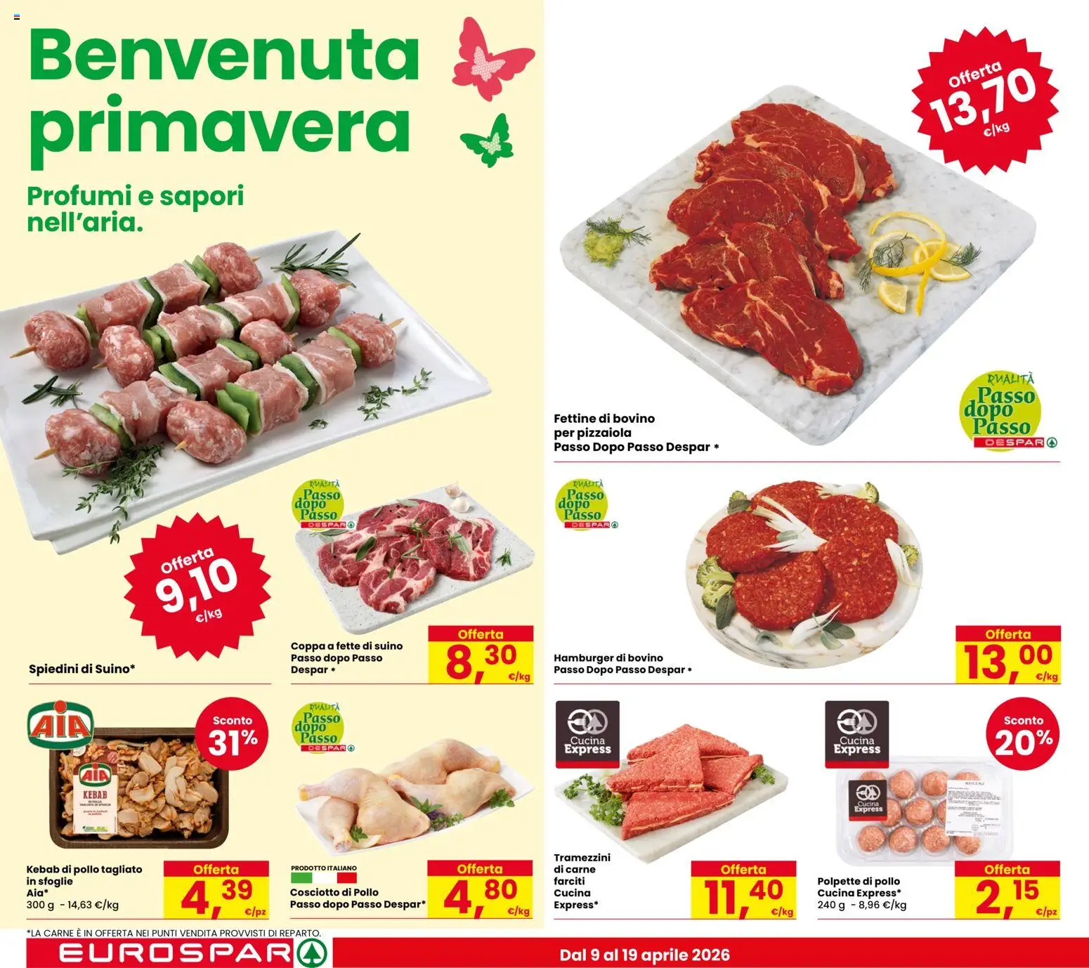 Volantino Despar del 09.04.2026 | Pagina: 4 | Prodotti: Bovino, Suino, Hamburger, Polpette