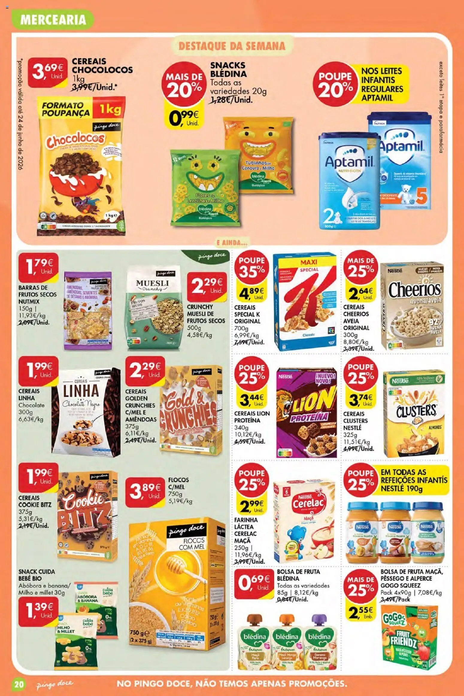 Pingo Doce Poupe Esta Semana Madeira │ válido de 11.06.2026 | Página: 20 | Produtos: Amendoins, Bolsa, Mel, Millet