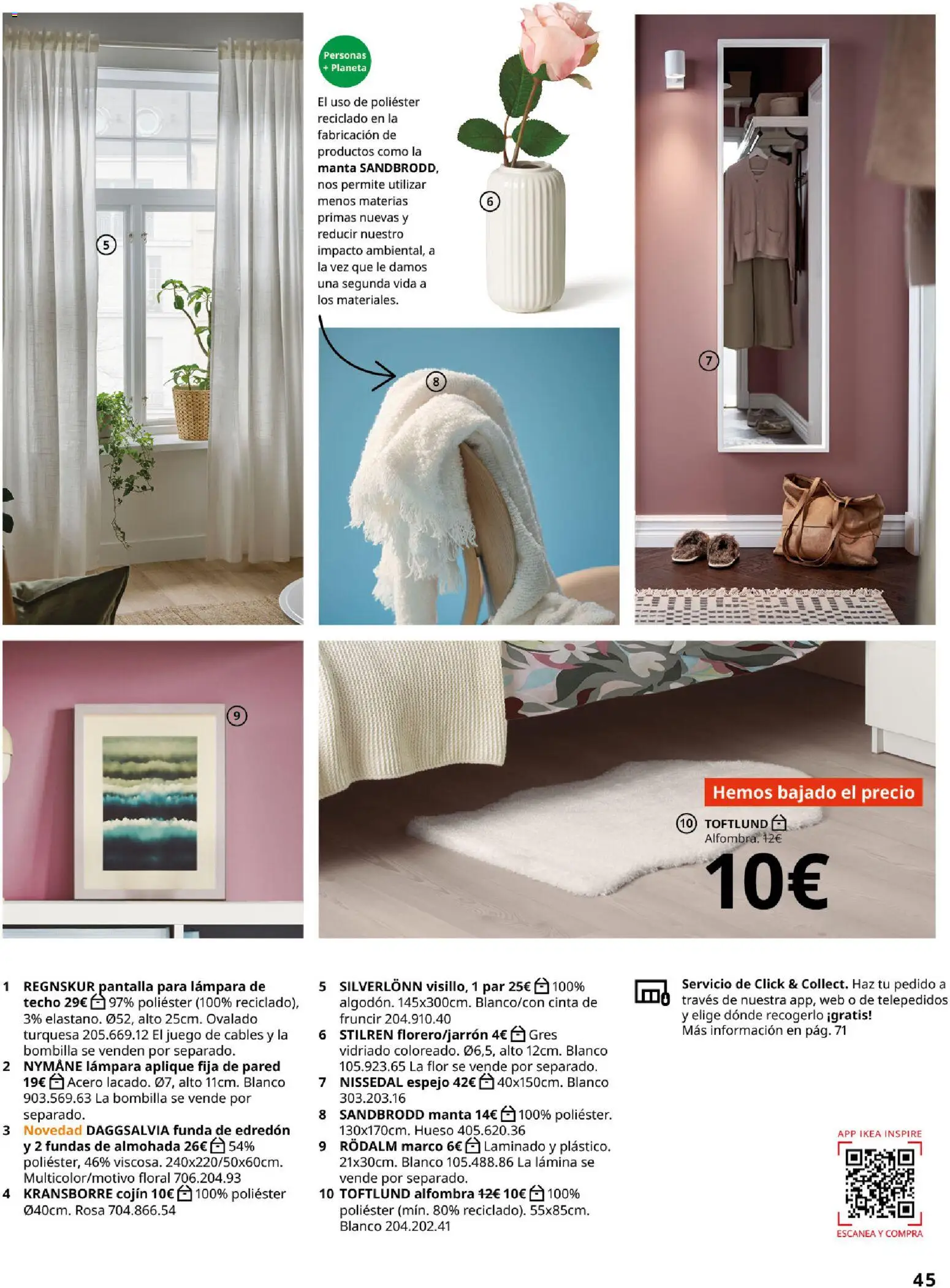Catálogo IKEA Accesorios y decoración │ válido desde el 01/02/2026 | Página: 45 | Productos: Manta, Funda, Cojín, Lámpara