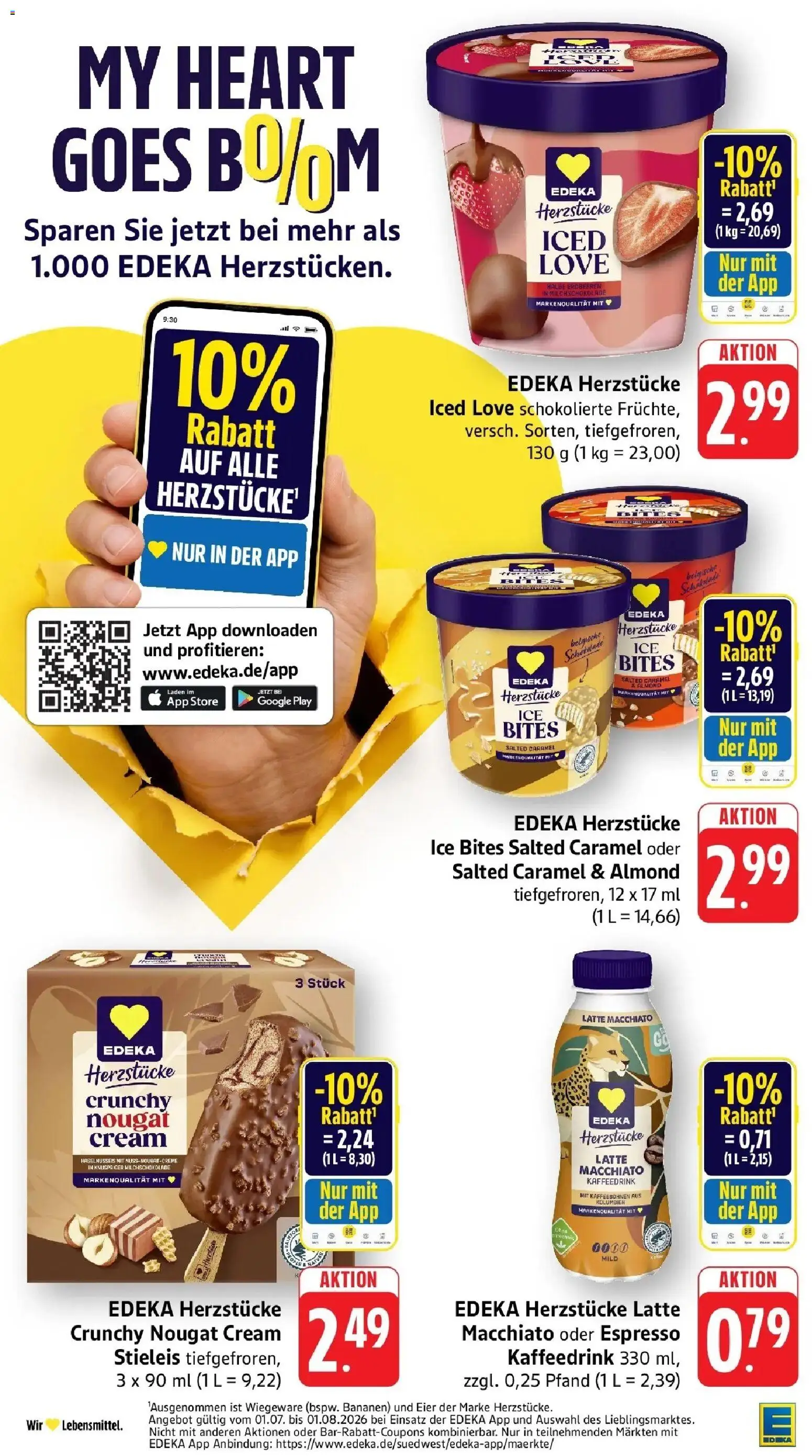 Edeka Prospekt Freiburg – gültig ab 27.07.2026 | Seite: 14 | Produkte: Eier, Schokolade, Bananen, Erdbeeren