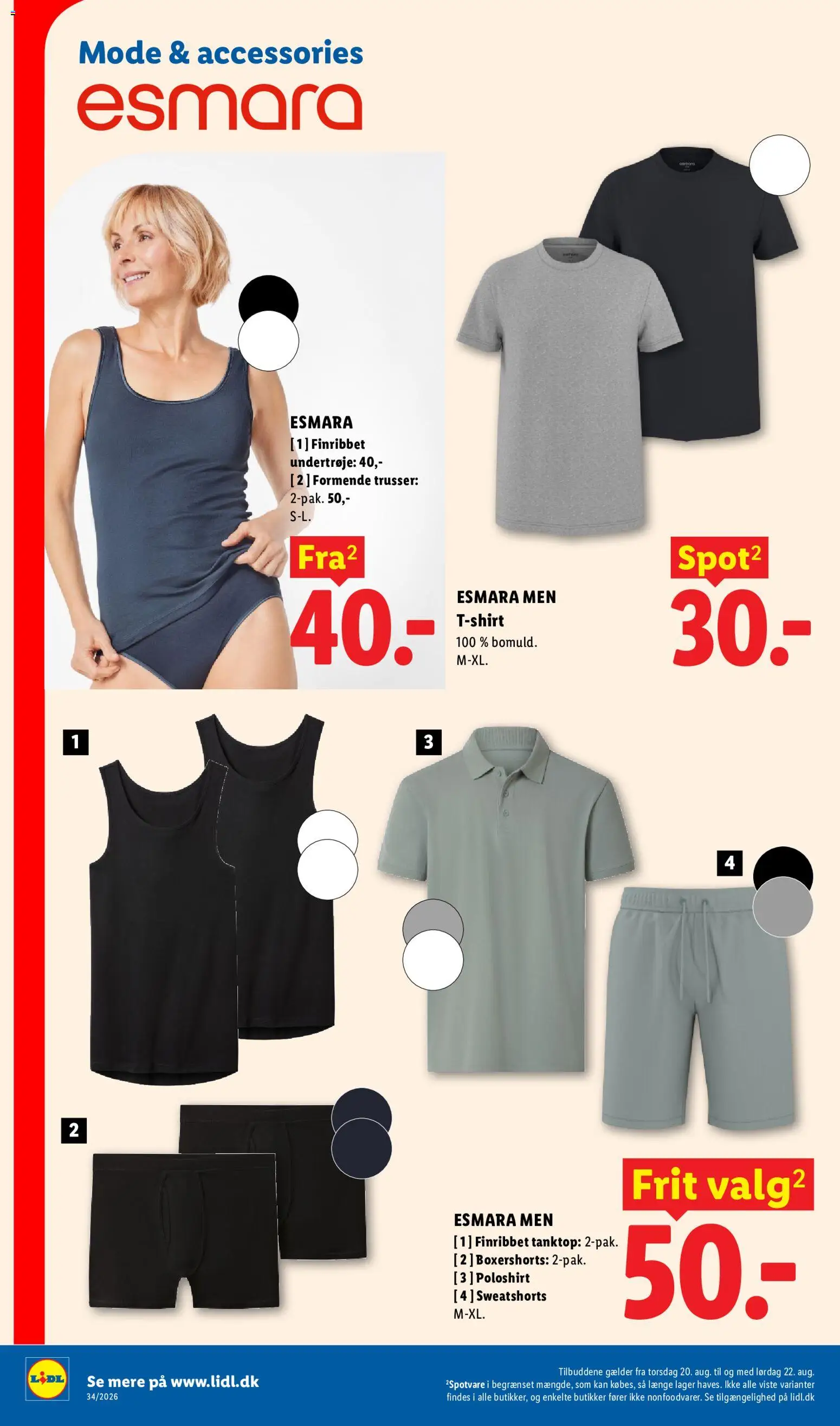 Lidl tilbudsavis – gyldig fra 16/08/2026 | Side: 27 | Produkter: T-shirt, Trusser, Briefs, Søm