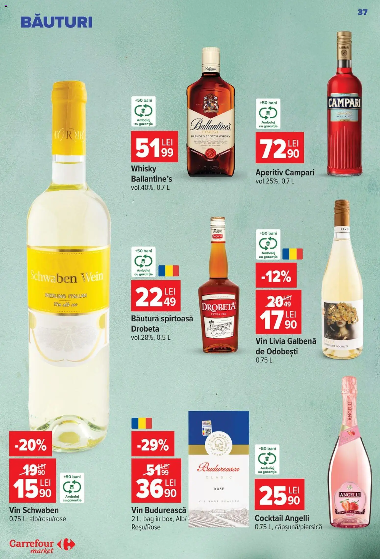 Noul catalog Carrefour – valabil de la 30.09.2026 | Pagină: 37 | Produse: Campari, Scotch Whisky, Ballantine's, Cocktail