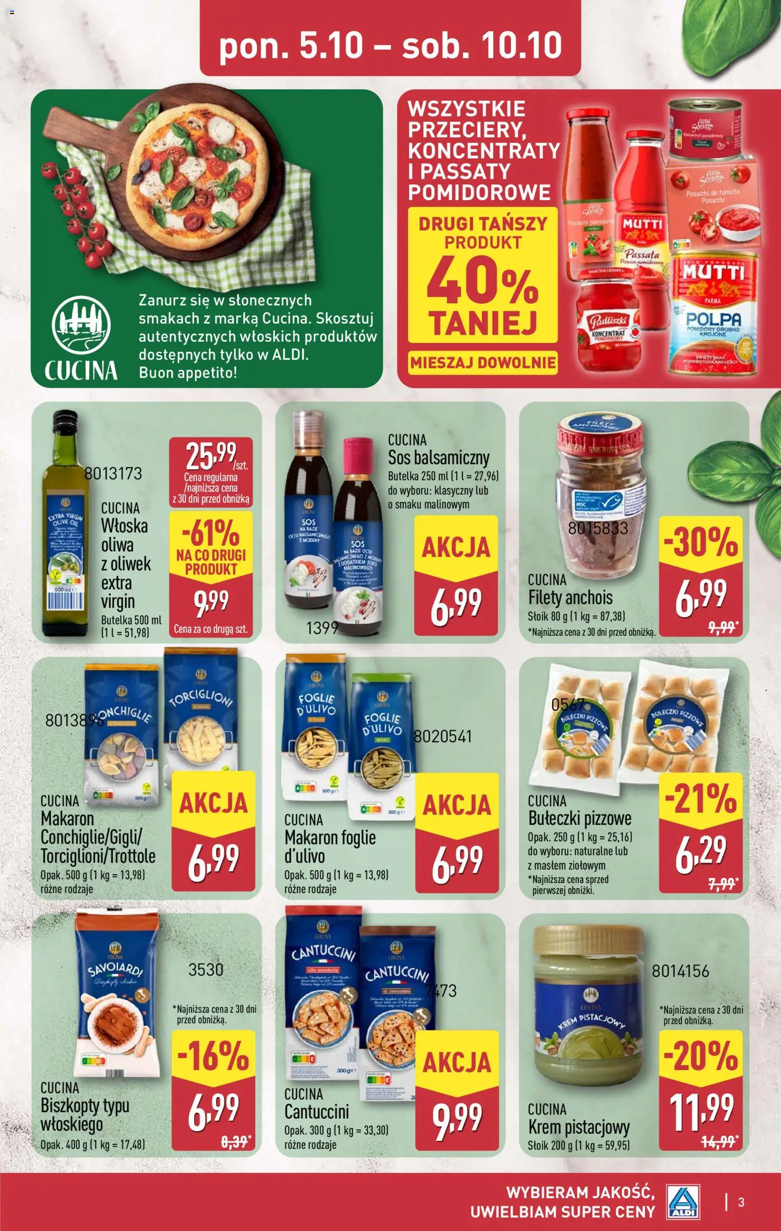 Aldi gazetka - Smakowita podróż do Włoch od 05.10.2026 | Strona: 3 | Produkty: Sos balsamiczny, Pomidory, Krem, Sos