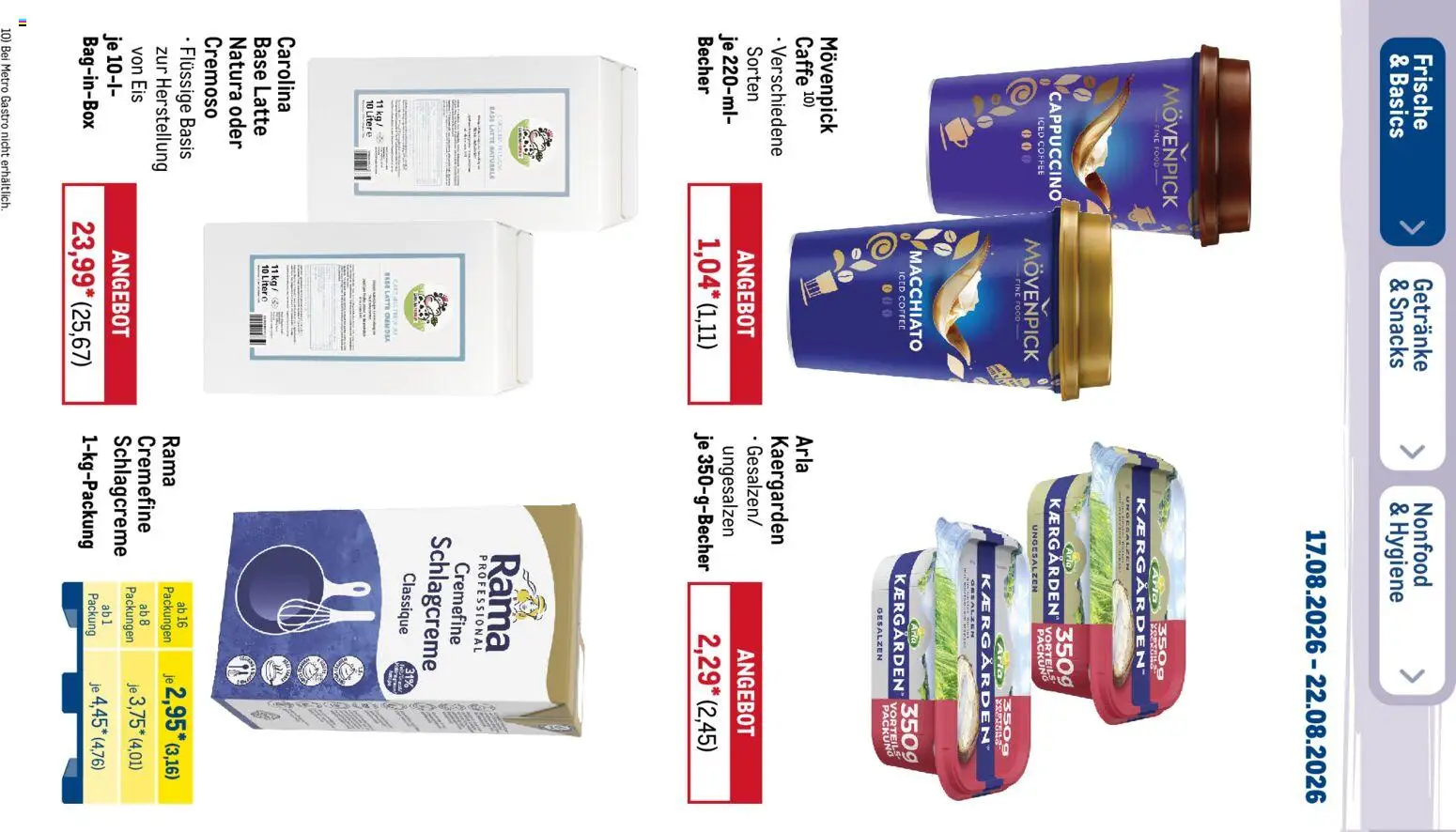 Metro NonFood-Angebote – gültig ab 17.08.2026 | Seite: 46 | Produkte: Rama, Eis