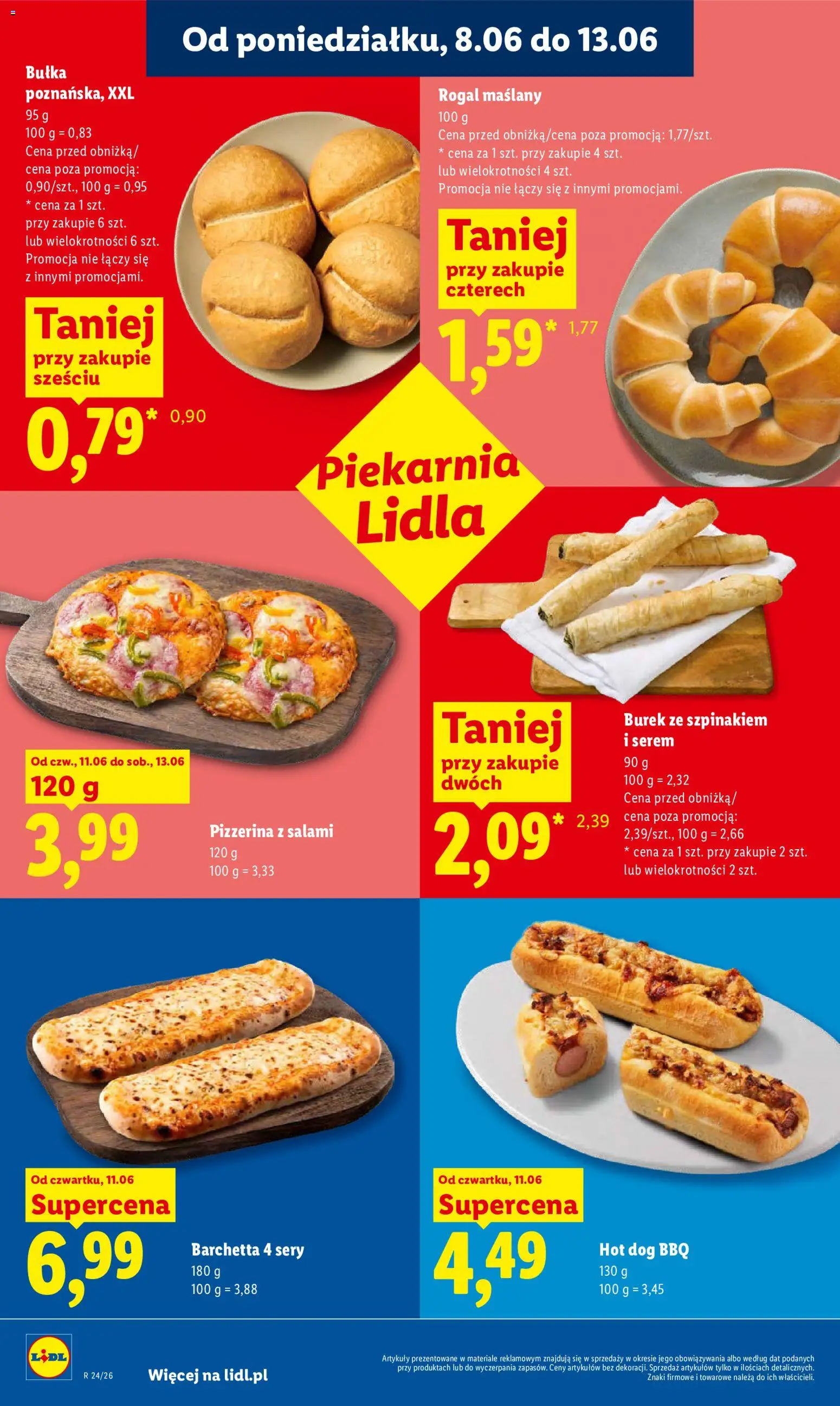 Lidl gazetka od 11.06.2026 | Strona: 50 | Produkty: Mini pizza, Bułka, Sery, Pizza