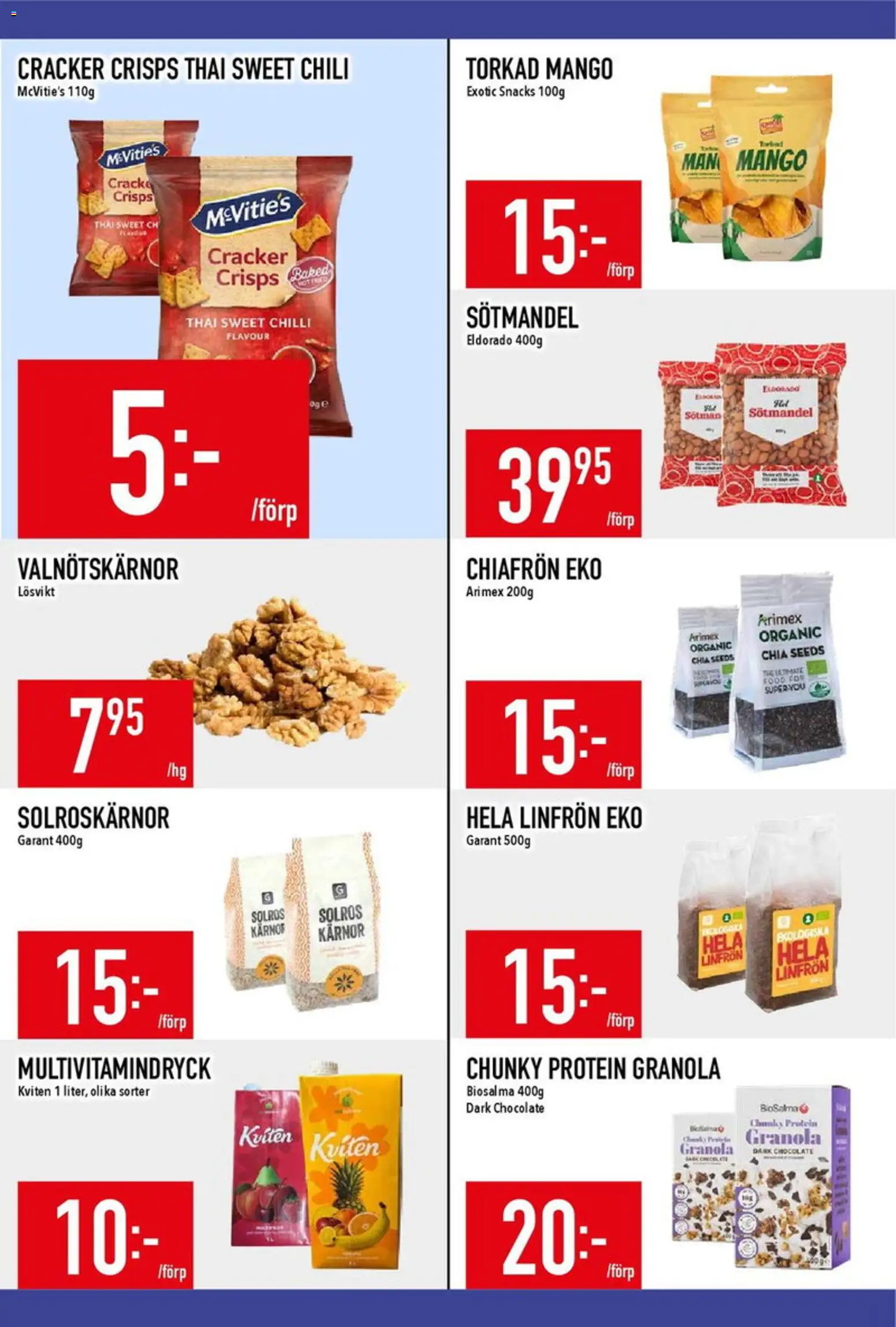 Matdax reklamblad aktuell från 17/08/2026 | Sida: 14 | Produkter: Granola, Snacks, Mango, Protein