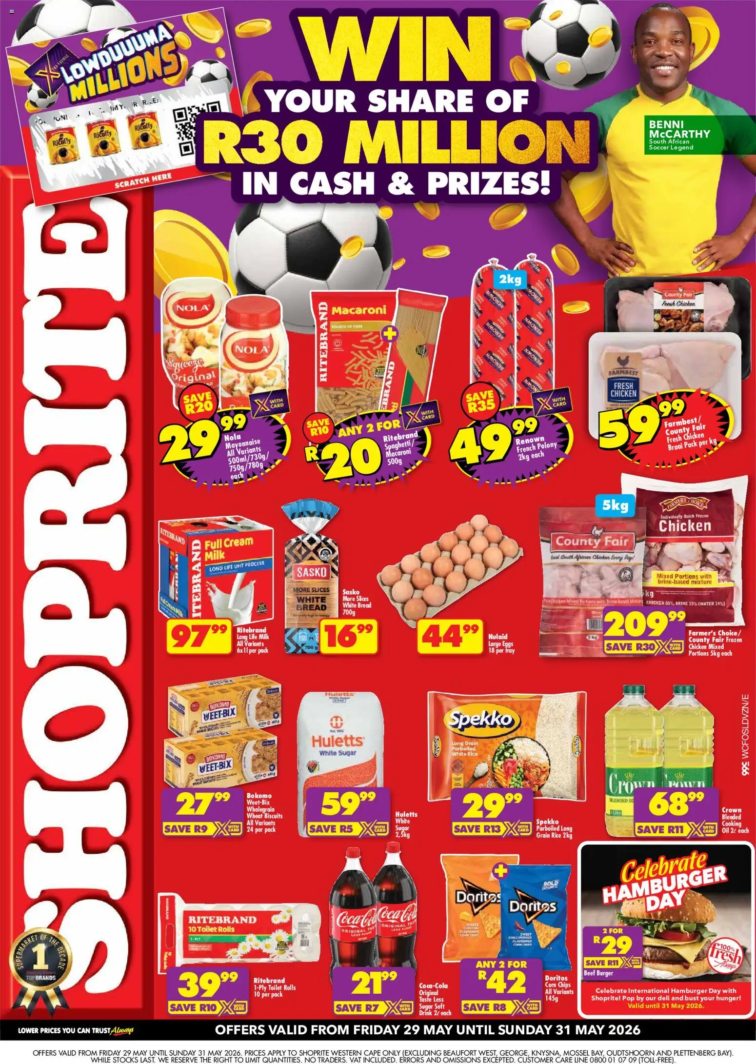 New Shoprite catalogue – valid from 29.05.2026 | Page: 1 | Products: Toilet, Eggs, Oil, Water