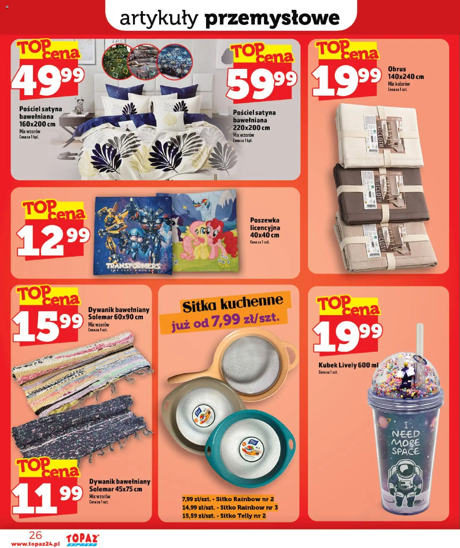 Topaz gazetka - Express od 06.08.2026 | Strona: 26 | Produkty: Pościel, Artykuły przemysłowe