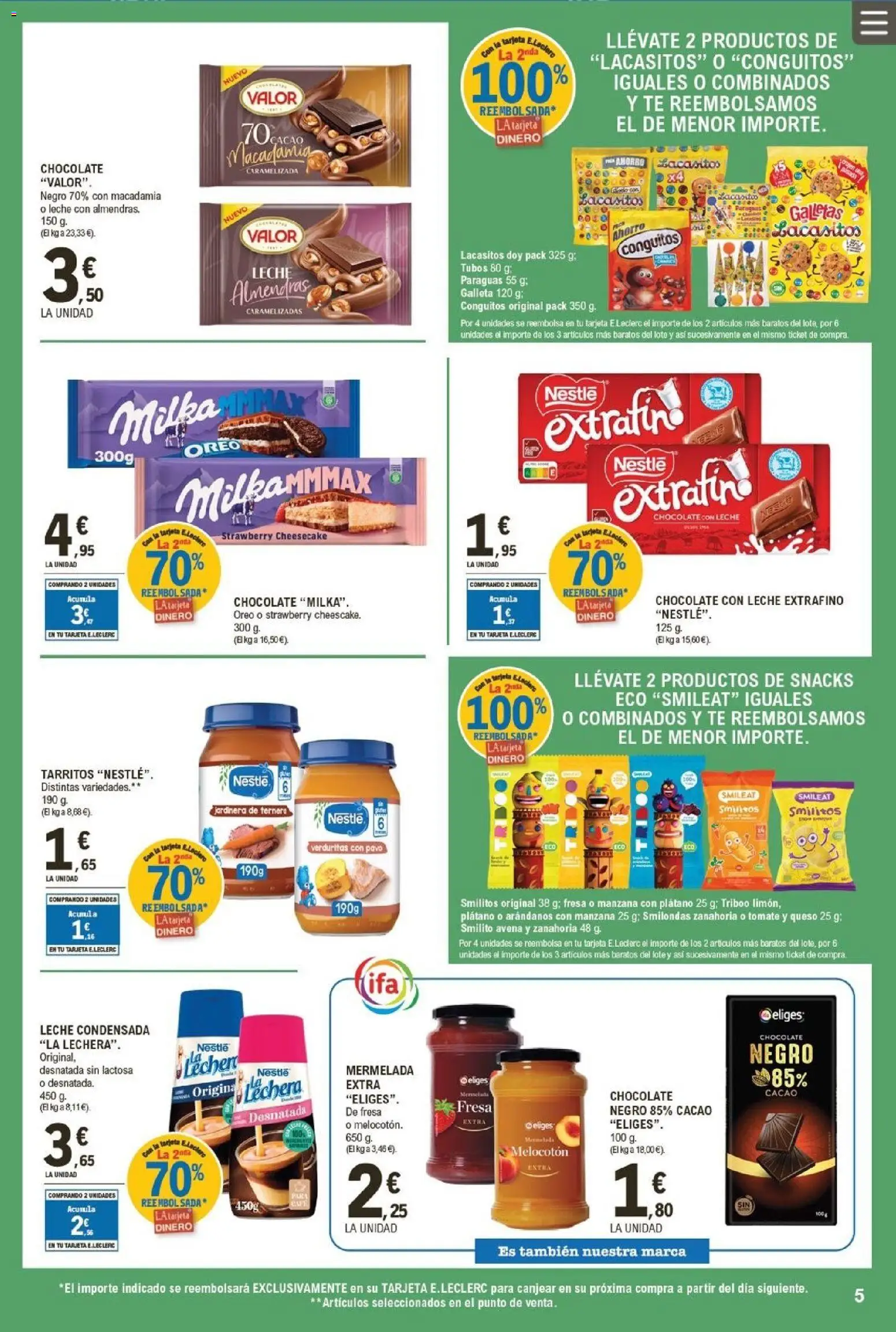 E.Leclerc folleto │ válido desde el 11/03/2026 | Página: 5 | Productos: Queso, Jardinera, Zanahoria, Φρυγανιές σικάλεως