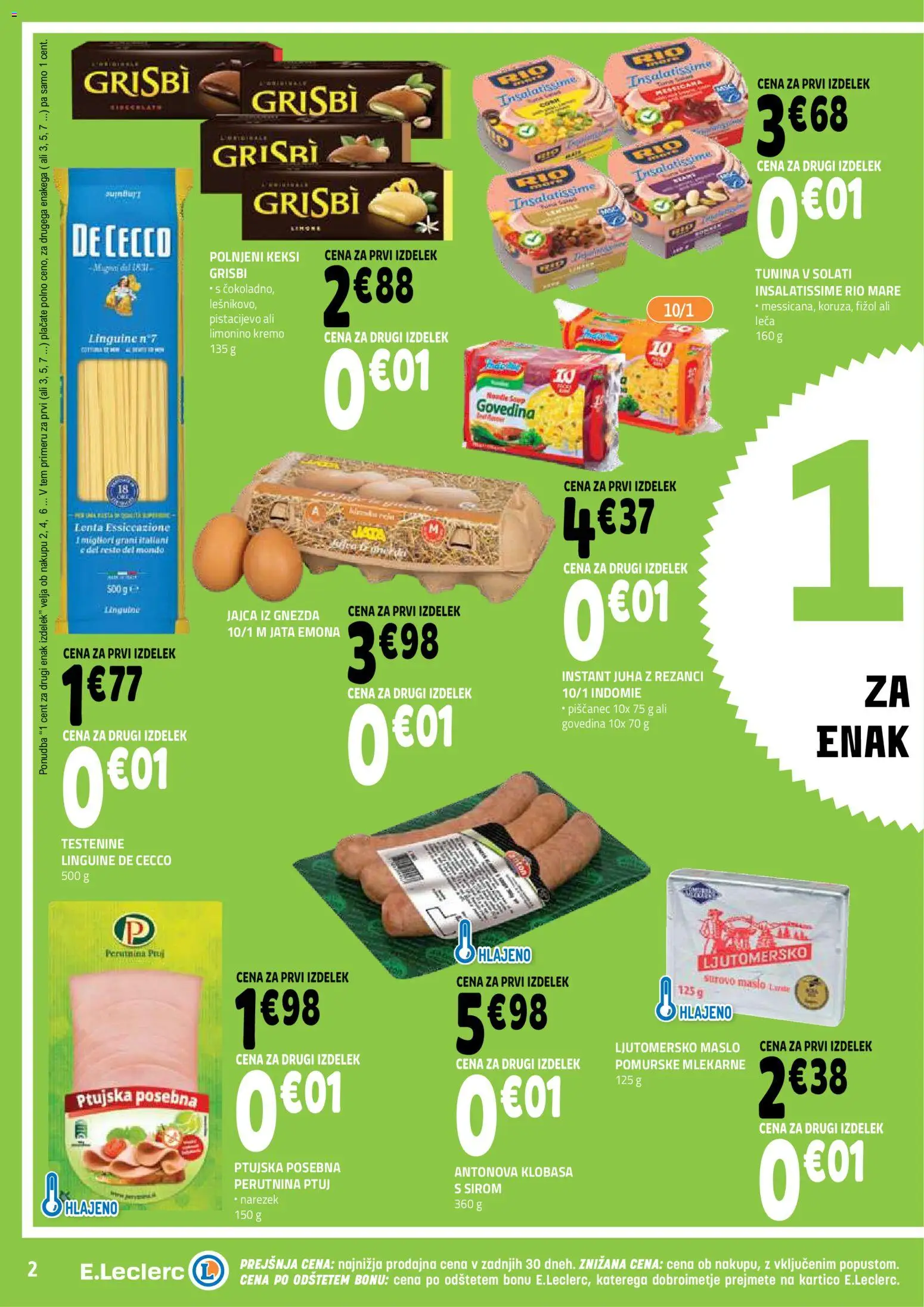 Novi E.leclerc katalog ponudbe – veljaven od 07.10.2026 | Stran: 2 | Izdelki: Rezanci, Juha, Narezek, Jajca