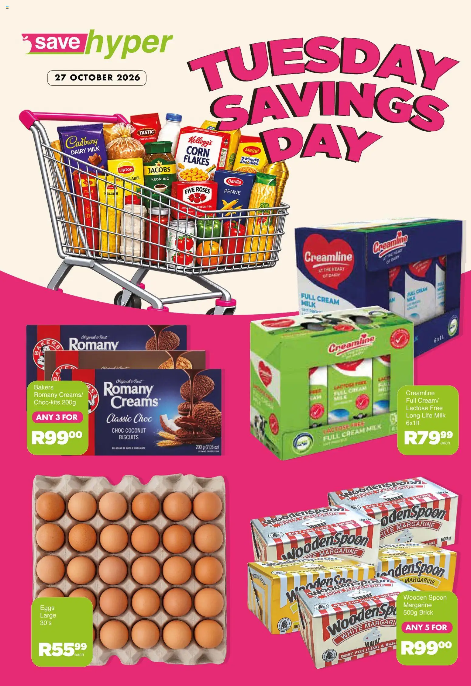 New Save catalogue – valid from 27/10/2026 | Page: 9 | Products: Corn, Milk, Eggs, Cream