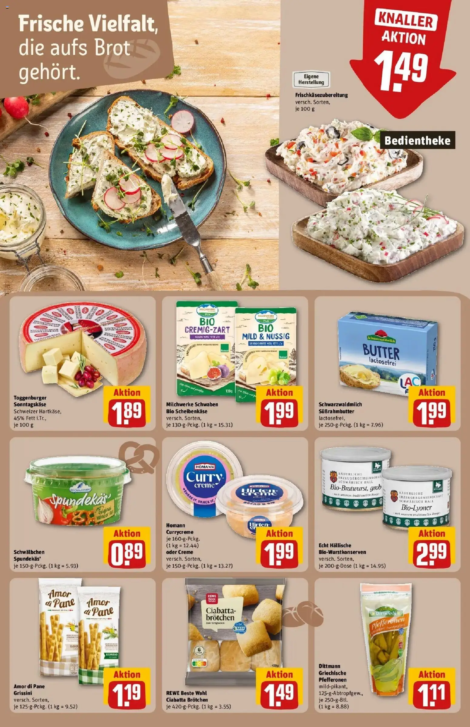Rewe Prospekt Mannheim – gültig ab 13.07.2026 | Seite: 17 | Produkte: Butter, Gouda, Pane, Creme