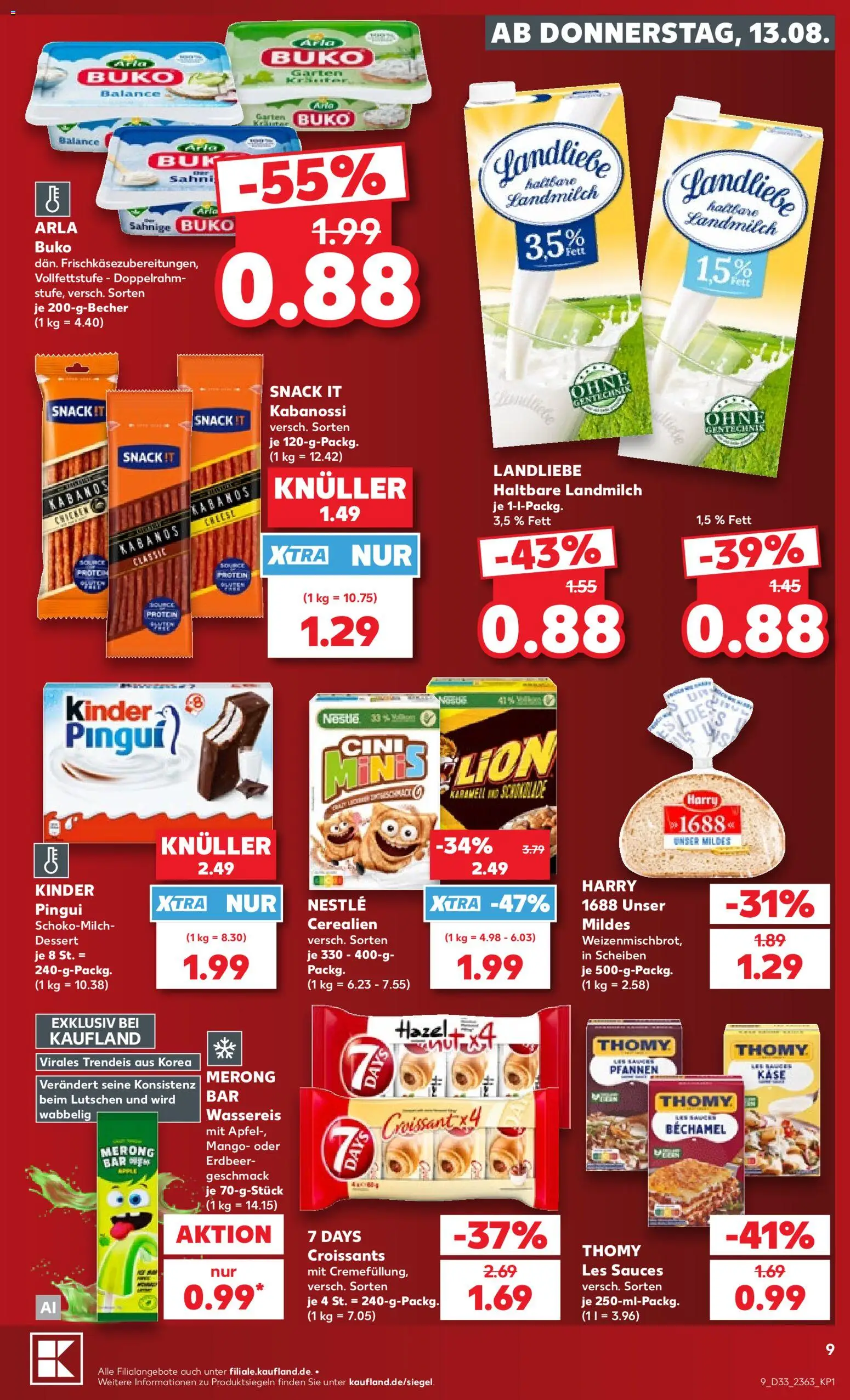 Kaufland Prospekt Bremen – gültig ab 13.08.2026 | Seite: 9 | Produkte: Äpfel, Apple, Croissant, Arla buko
