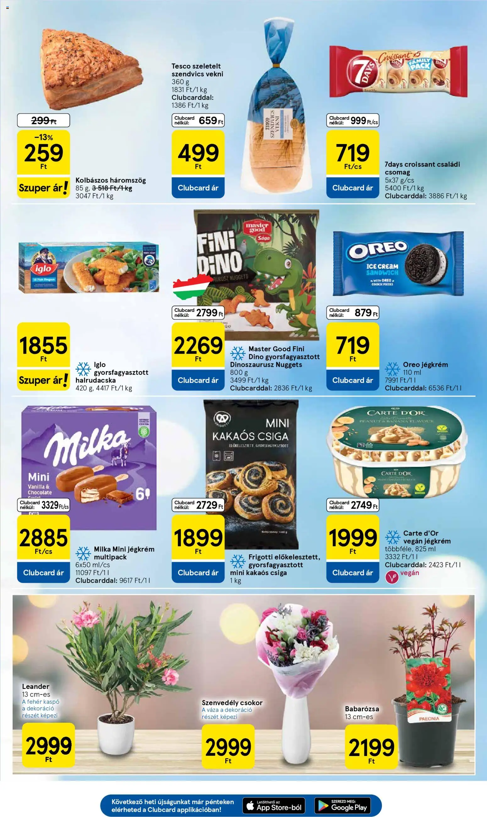 Tesco akciós ujság - amely érvényes a következő dátumtól: 16.04.2026 | Oldal: 17 | Termékek: Kakaós csiga, Jégkrém, Dekoráció, Halrudacska