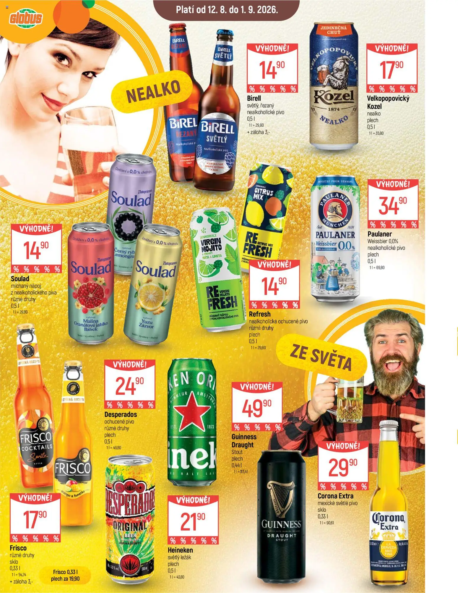 Globus leták od 12.08.2026 | Strana: 19 | Produkty: Birell, Frisco, Spritz, Plech