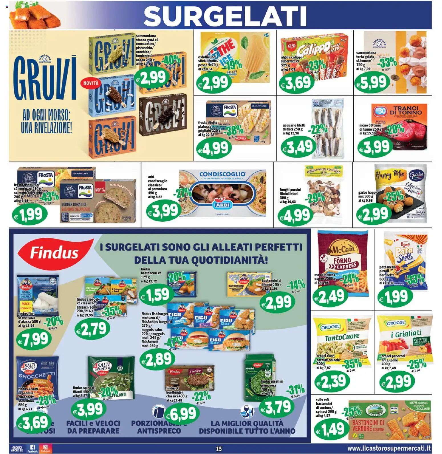 Volantino Il Castoro del 12/08/2026 | Pagina: 15 | Prodotti: Frutti di mare, Pesca, Carciofi, Torta gelato