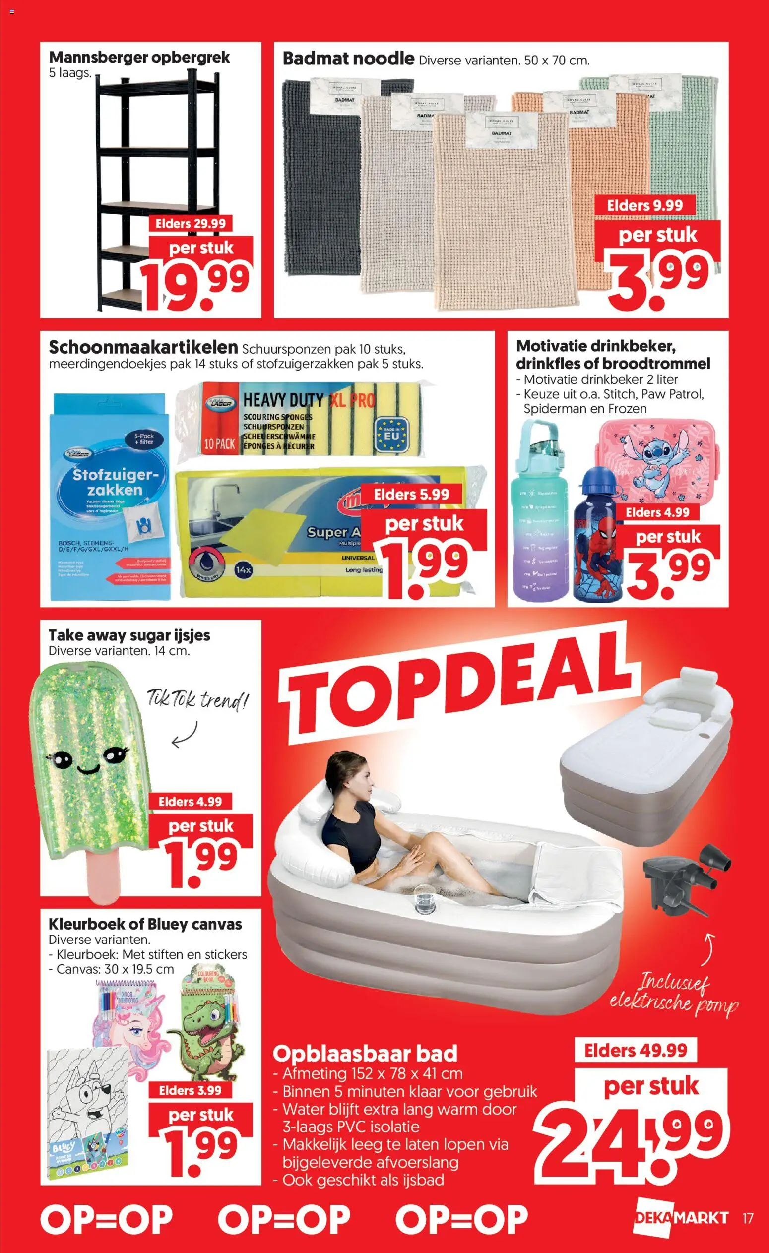 {H1} | Pagina: 19 | Producten: Badmat, Stickers, Water, Opbergrek