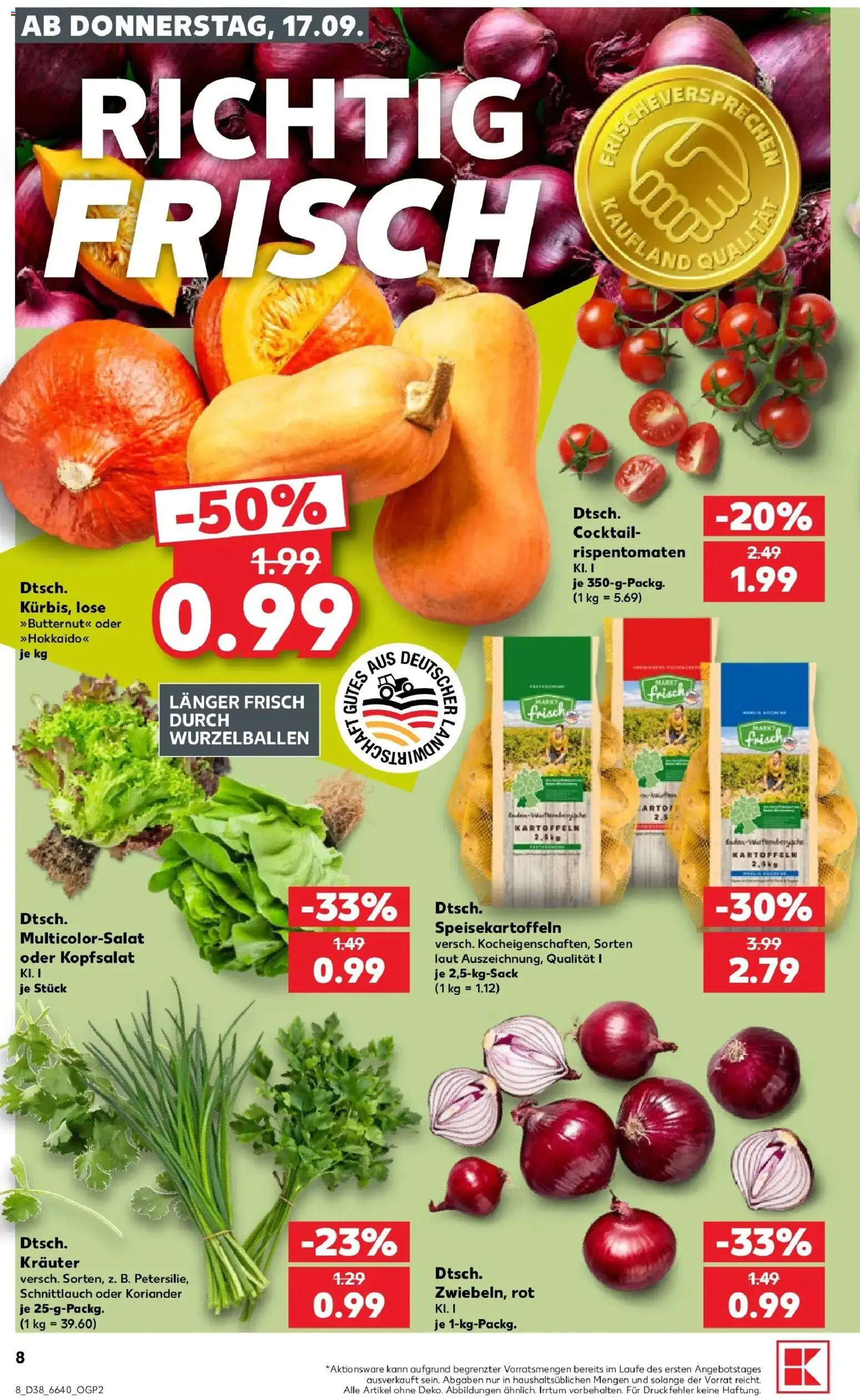 Prospekt Kaufland ab 17.09.2026 » Angebote Online zum Blättern | Seite: 8 | Produkte: Kartoffeln