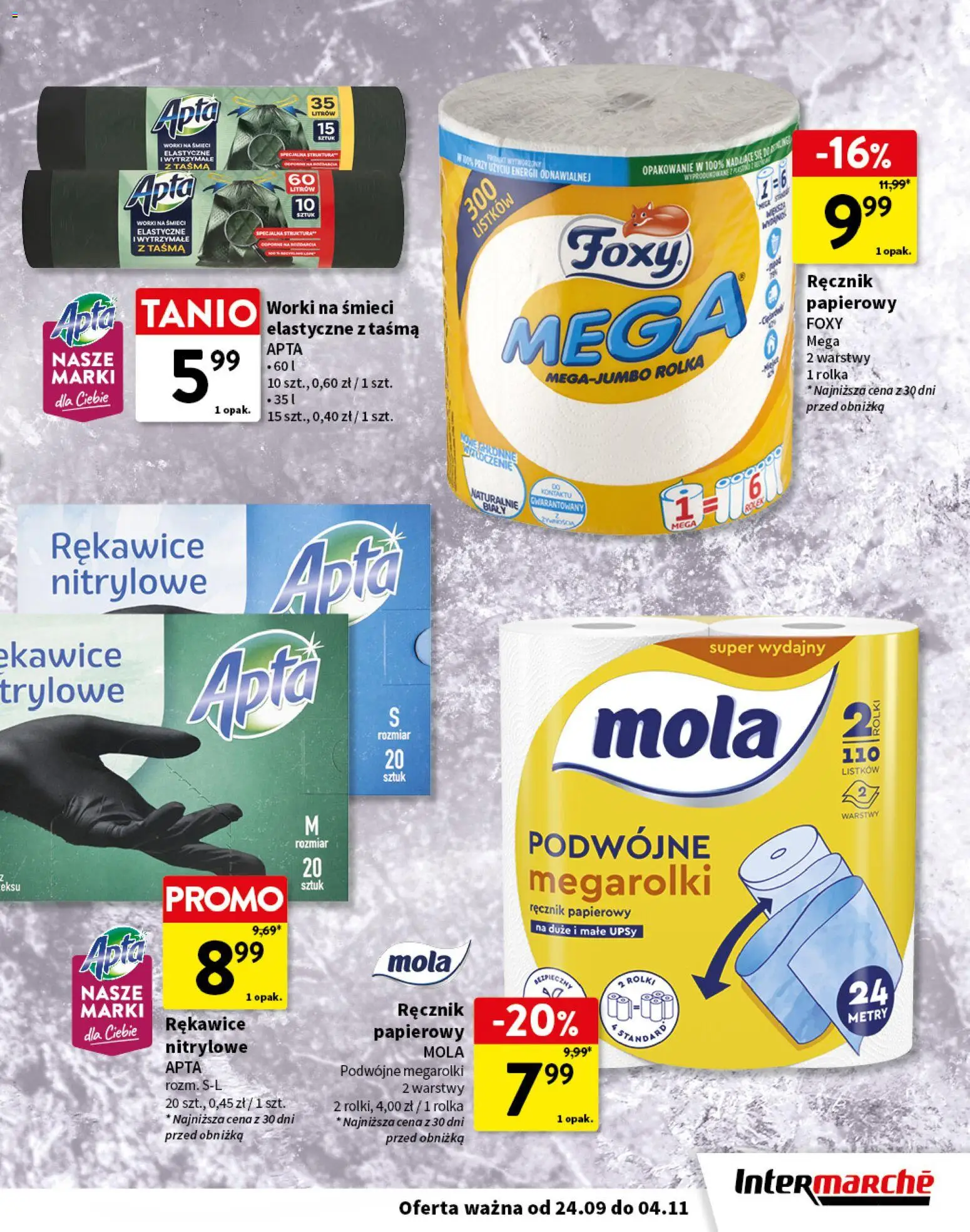 Intermarche gazetka - Pamiętamy o bliskich od 24.09.2026 | Strona: 15 | Produkty: Worki na śmieci, Rolki, Ręcznik papierowy
