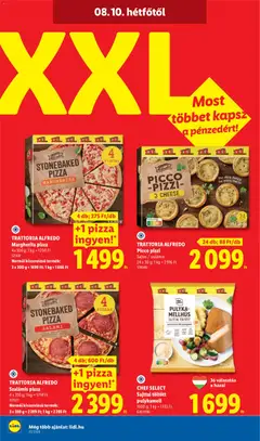 TRATTORIA ALFREDO, Margherita pizza, 4 x 300 g; 1 kg = 1250 Ft - amely érvényes a következő dátumtól: 2026.08.06. | Oldal: 68 | Termékek: Pizza