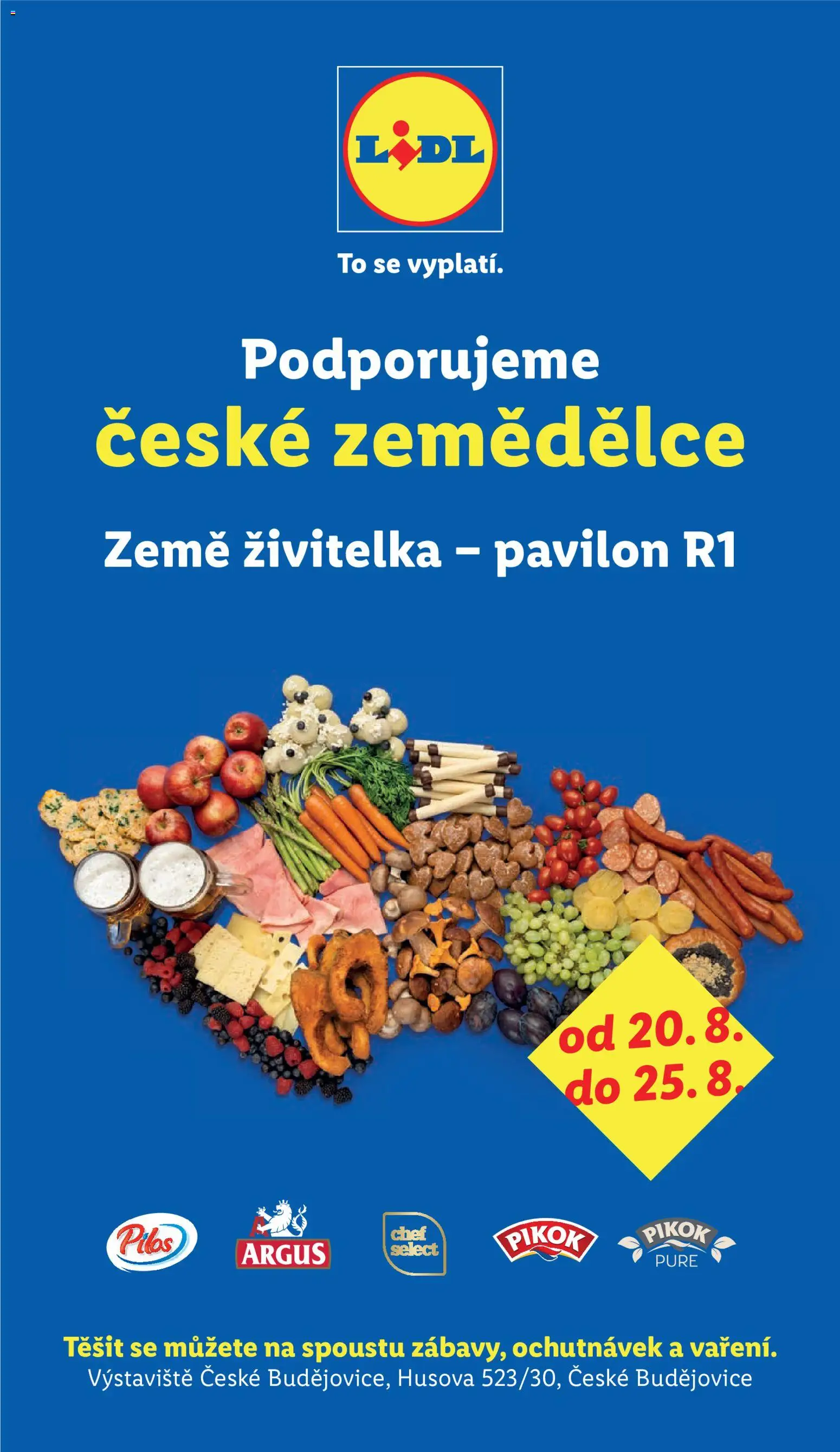 Lidl leták - Země živitelka od 20.08.2026 | Strana: 1 | Produkty: Šunka, Argus, Majonéza, Pikok