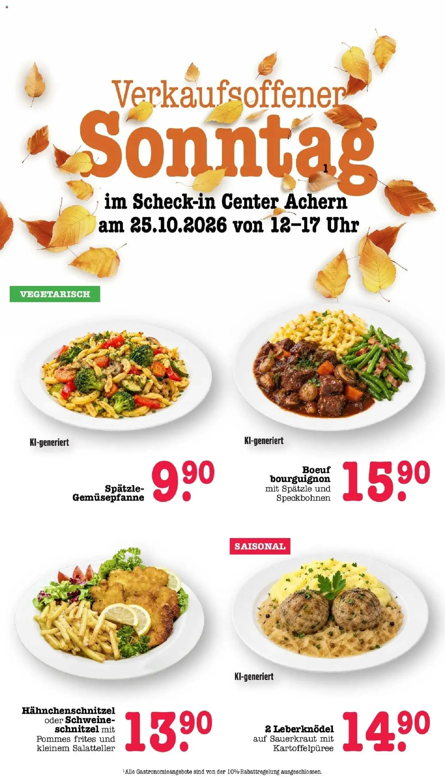 E center Prospekt Achern (ab 19.10.2026) zum Blättern | Seite: 84 | Produkte: Pommes, Pommes frites, Schnitzel, Uhr