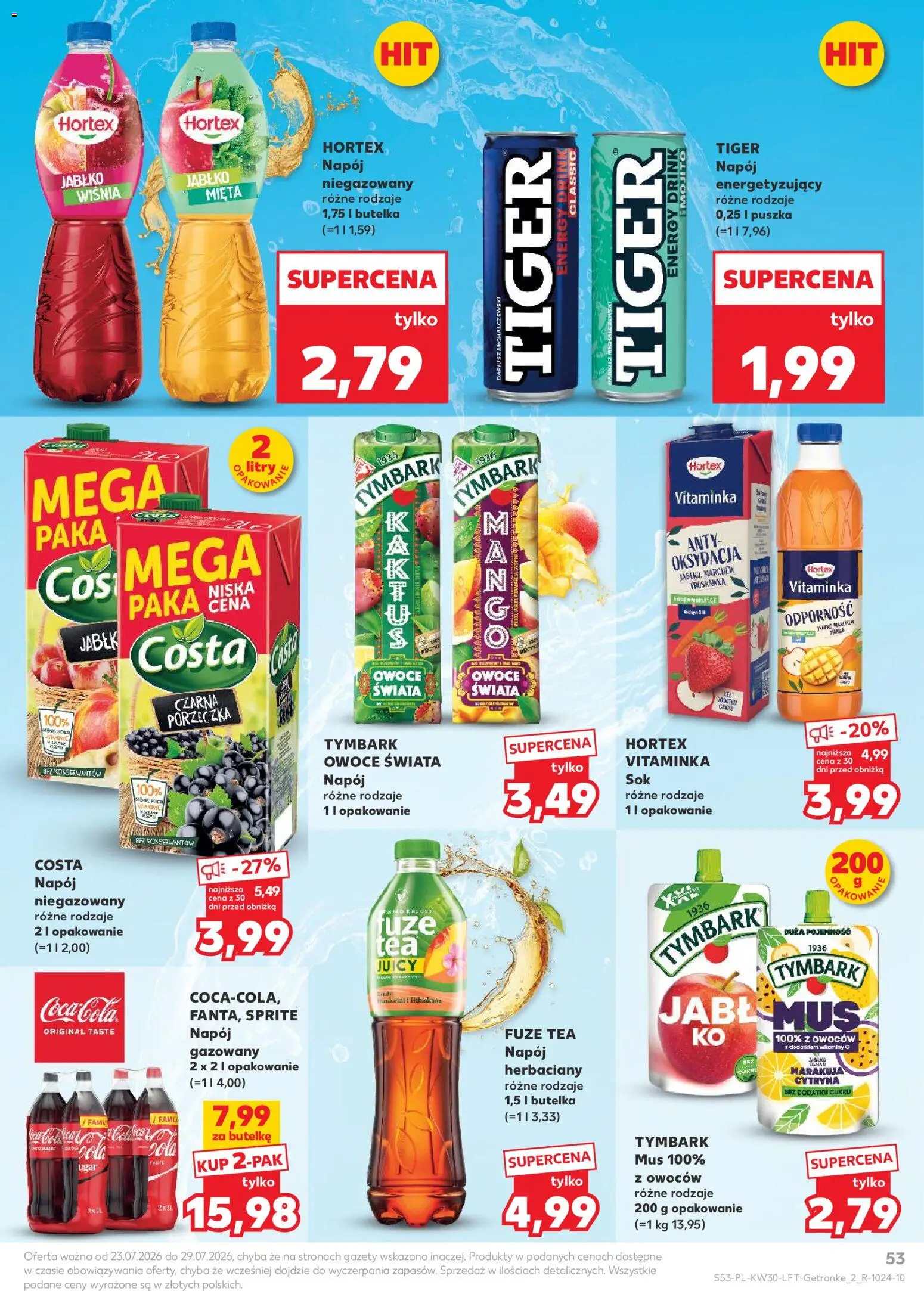 Kaufland gazetka od 23.07.2026 | Strona: 53 | Produkty: Cytryna, Sprite, Mięta, Sok