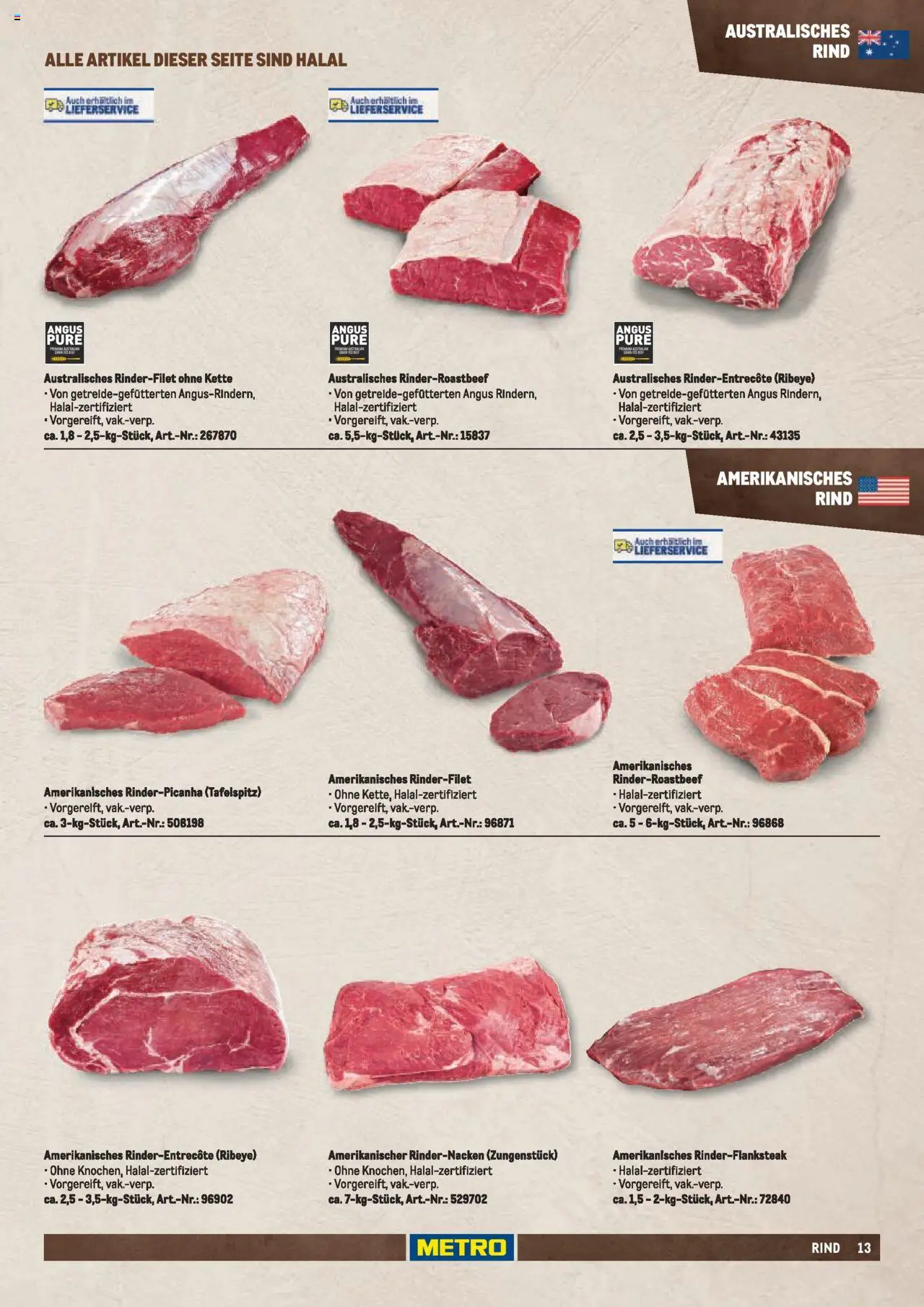 Metro  Fleischsortiment – gültig ab 01.05.2025 | Seite: 13 | Produkte: Tafelspitz, Rinderfilet, Steak