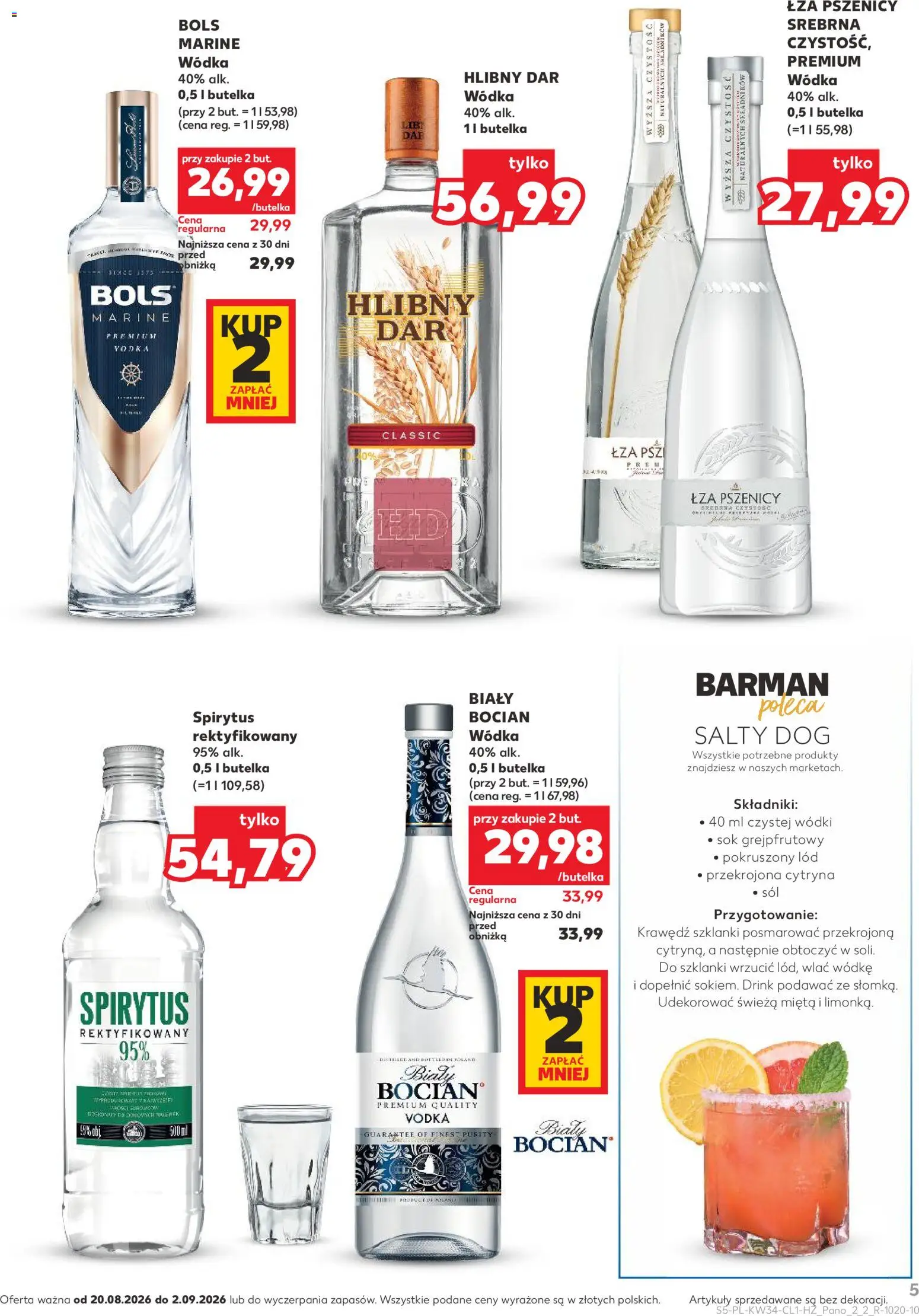Kaufland Polsko leták - Barek od 20.08.2026 | Strana: 5 | Produkty: Vodka