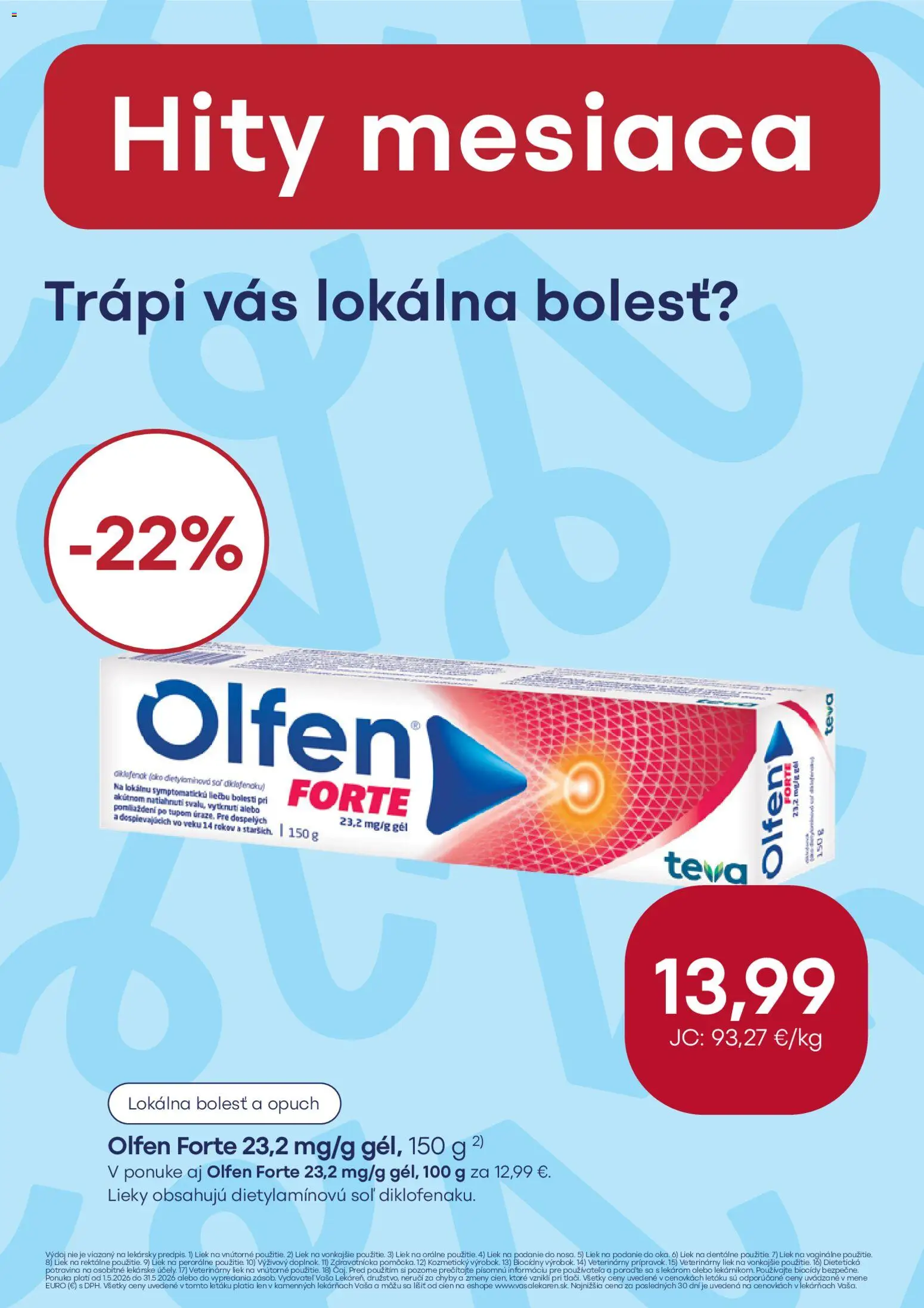 Nové Vaša lekáreň akcie – leták je platný od 01.05.2026 | Strana: 13 | Produkty: Soľ