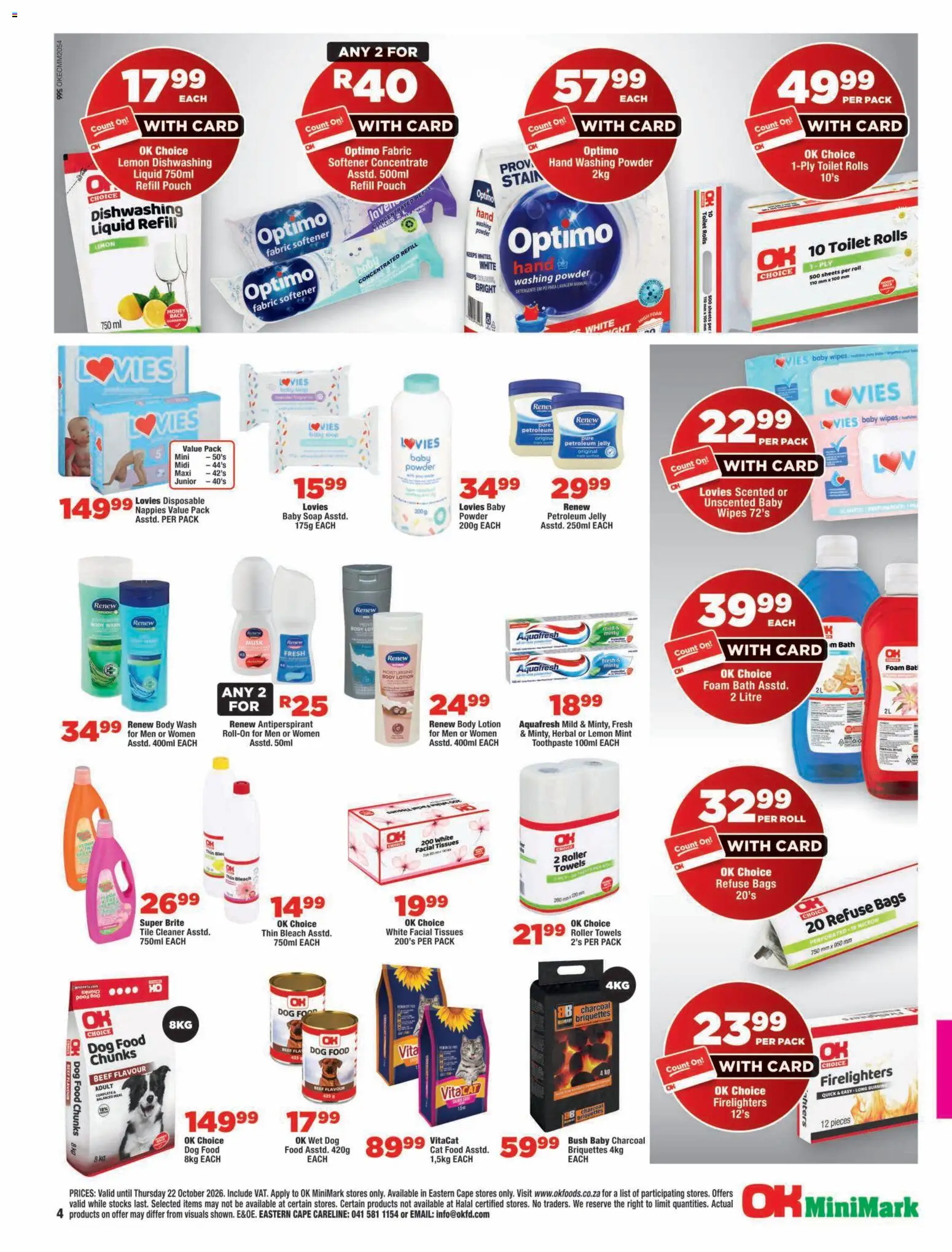 New OK Foods catalogue – valid from 14/10/2026 | Page: 4 | Products: Antiperspirant, Washing powder, Lemon, Cat food
