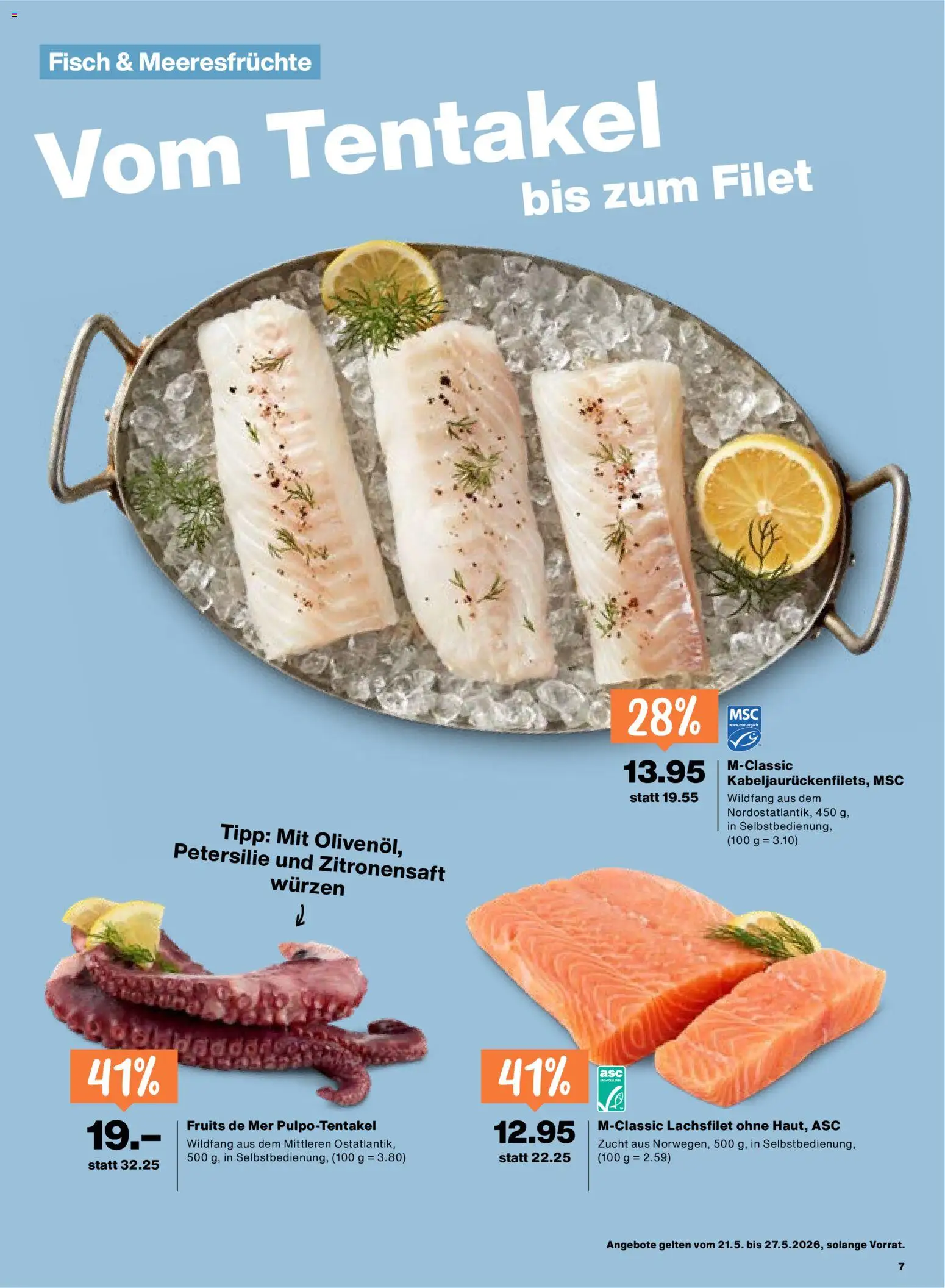 Migros aktionen – gültig ab 21.05.2026 | Seite: 7 | Produkte: Fisch, Meeresfrüchte, Petersilie