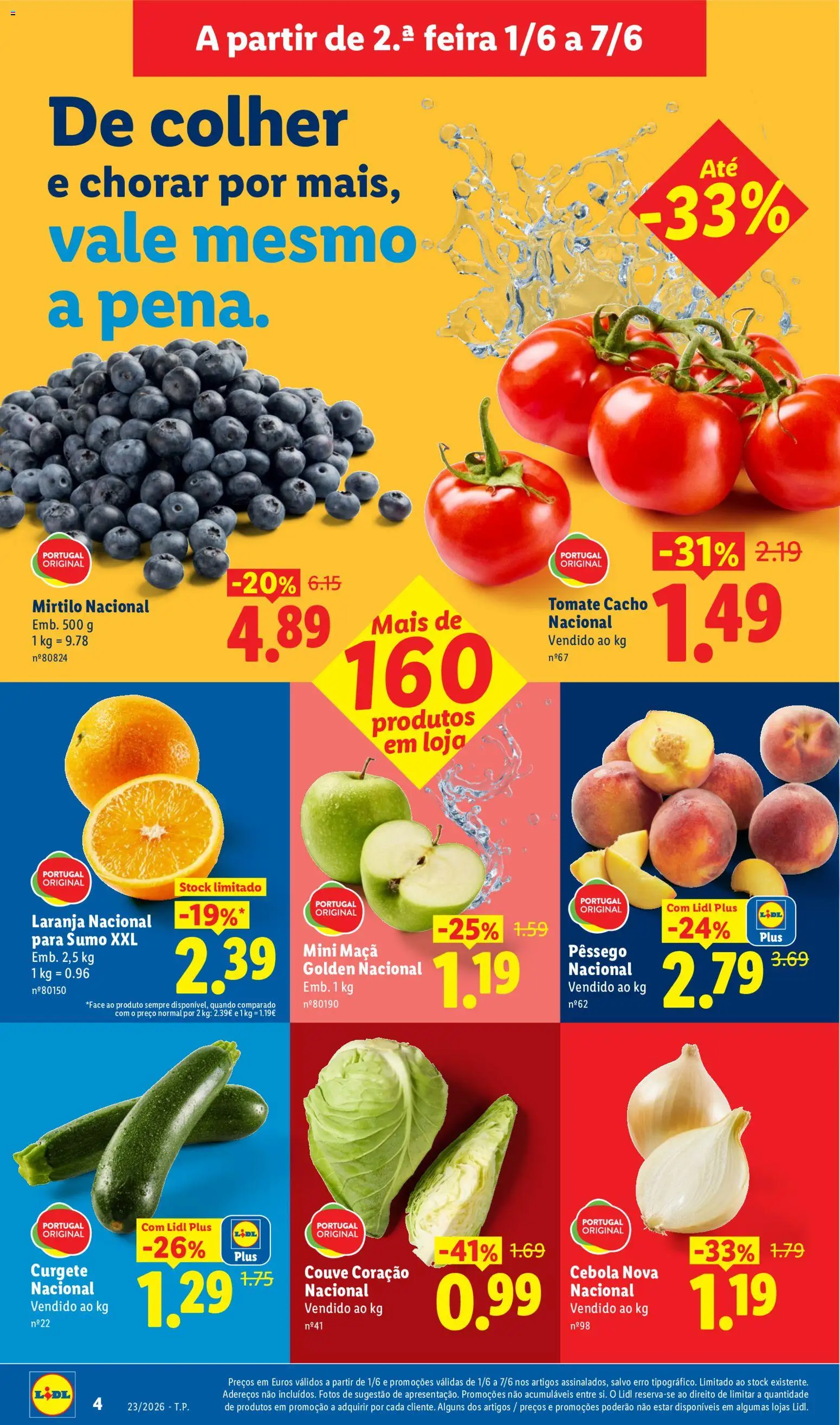Lidl folheto │ válido de 01.06.2026 | Página: 4 | Produtos: Curgete, Cebola, Tomate, Couve