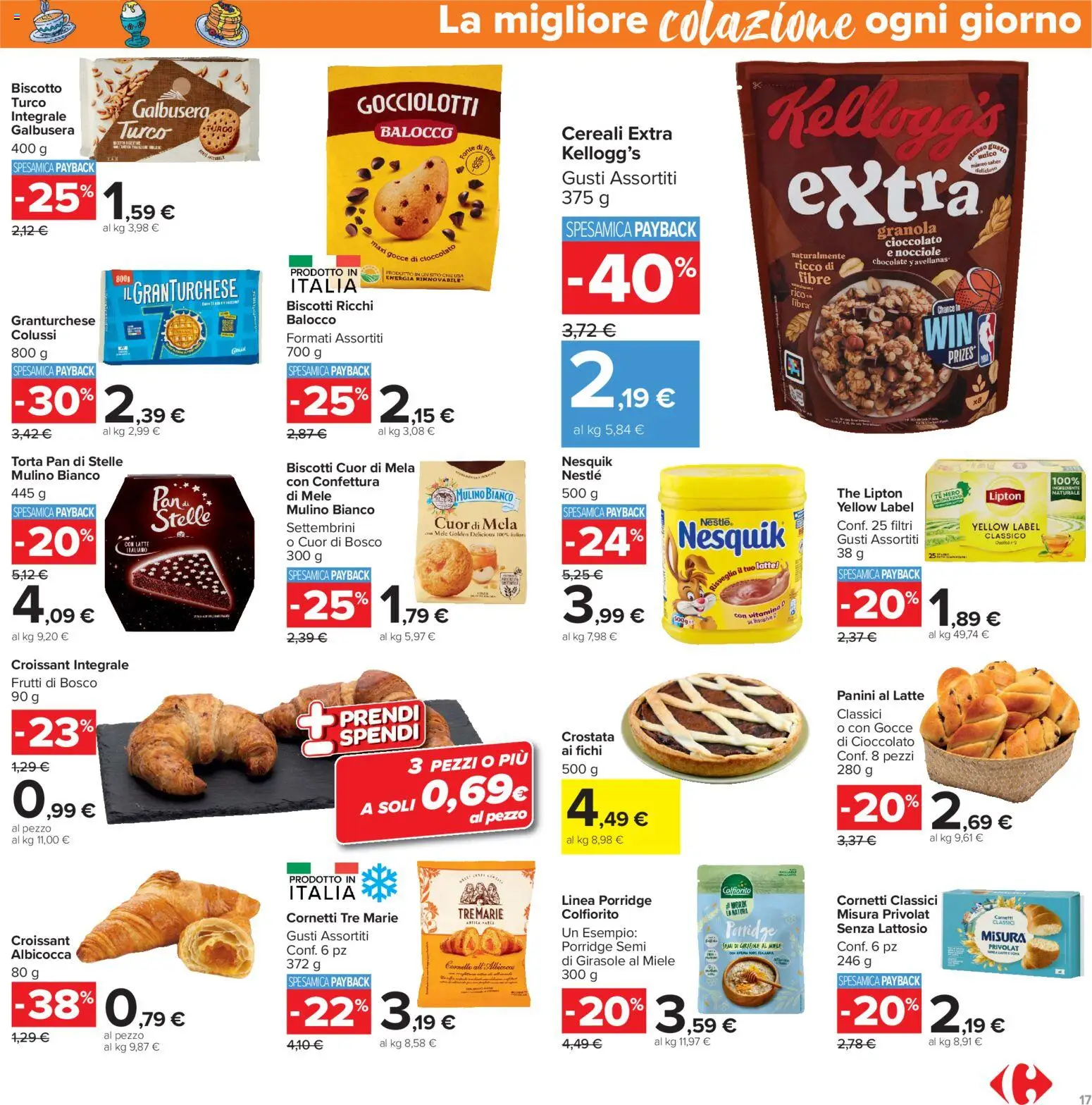 Volantino Carrefour del 04/09/2026 | Pagina: 17 | Prodotti: Frutti di bosco, Mele, Tè, Croissant