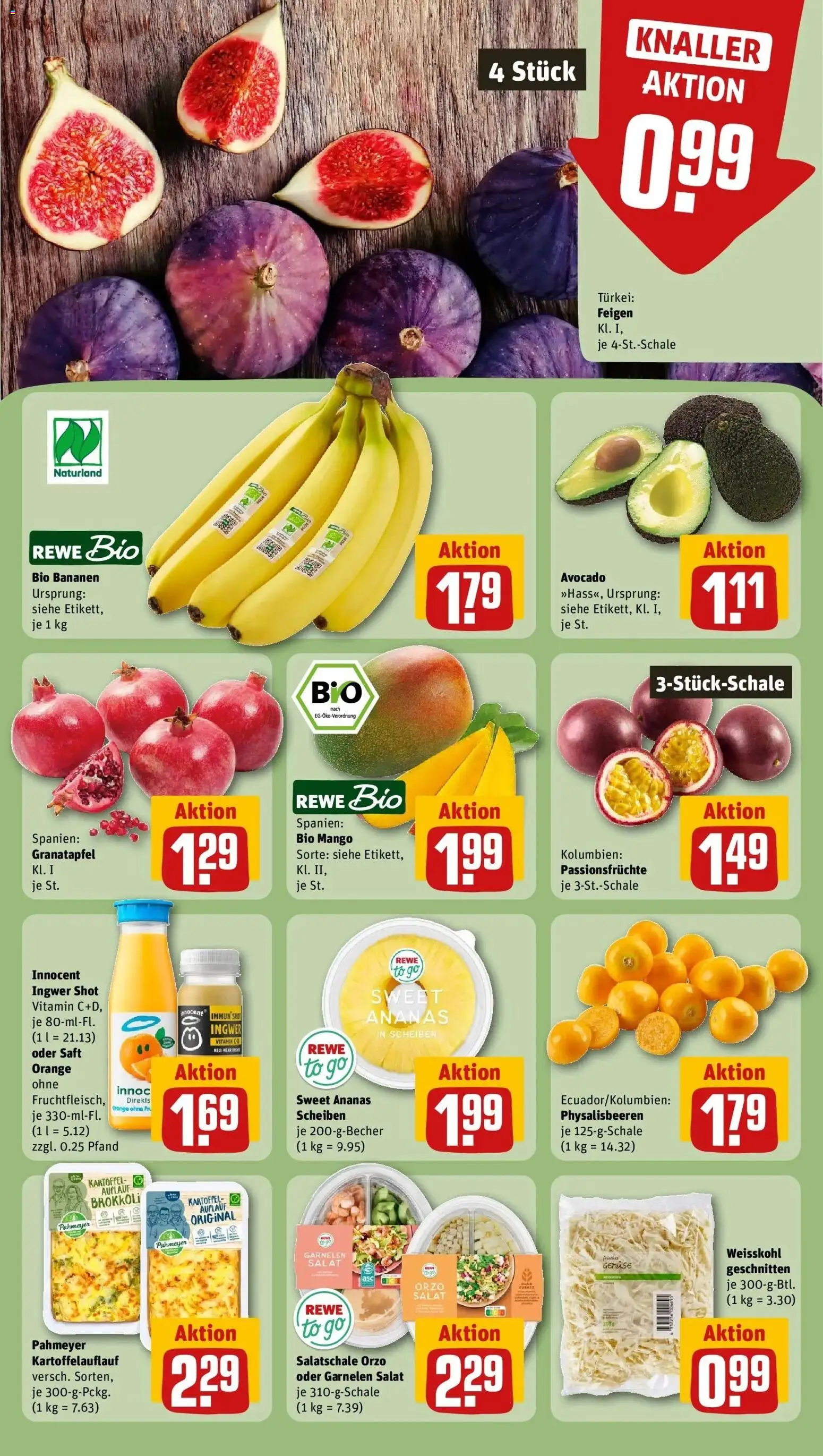 REWE Prospekt ab 28.09.2026 zum Blättern » Angebote | Seite: 12 | Produkte: Bananen, Garnelen, Avocado, Saft