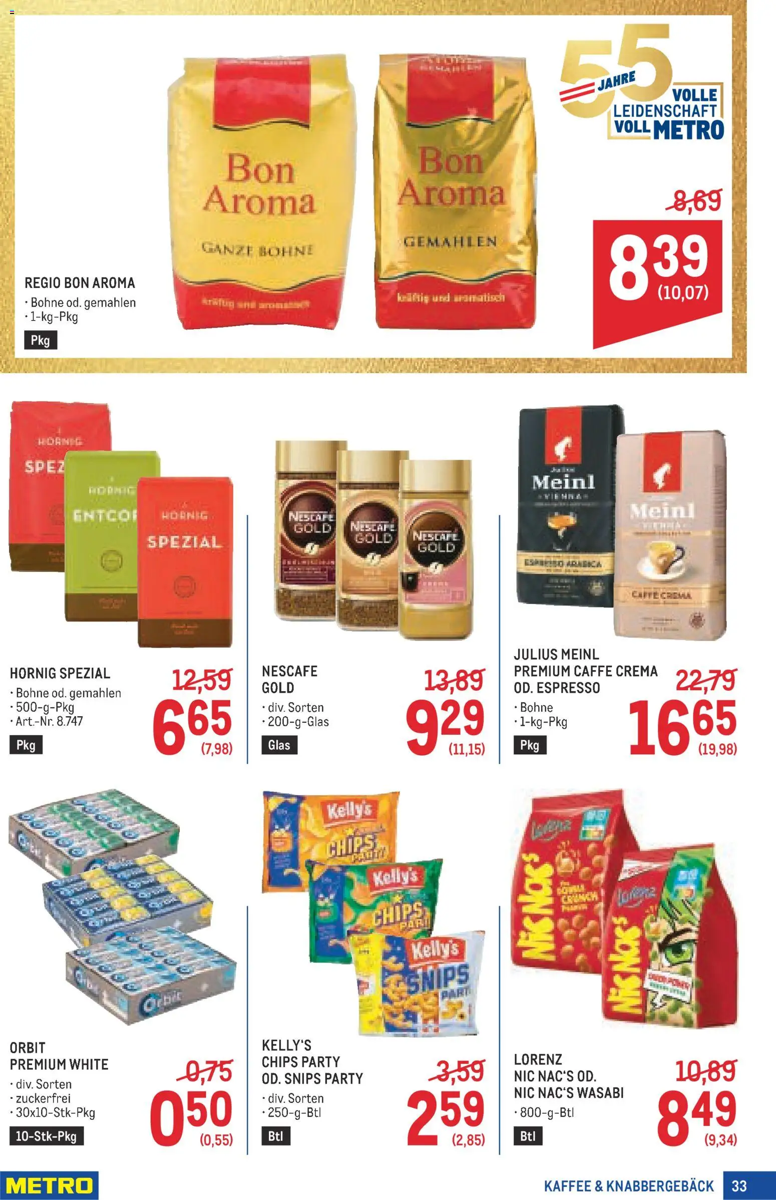 Metro angebote Profi gültig ab 01.10.2026 | Seite: 33 | Produkte: Chips, Bohne, Kaffee