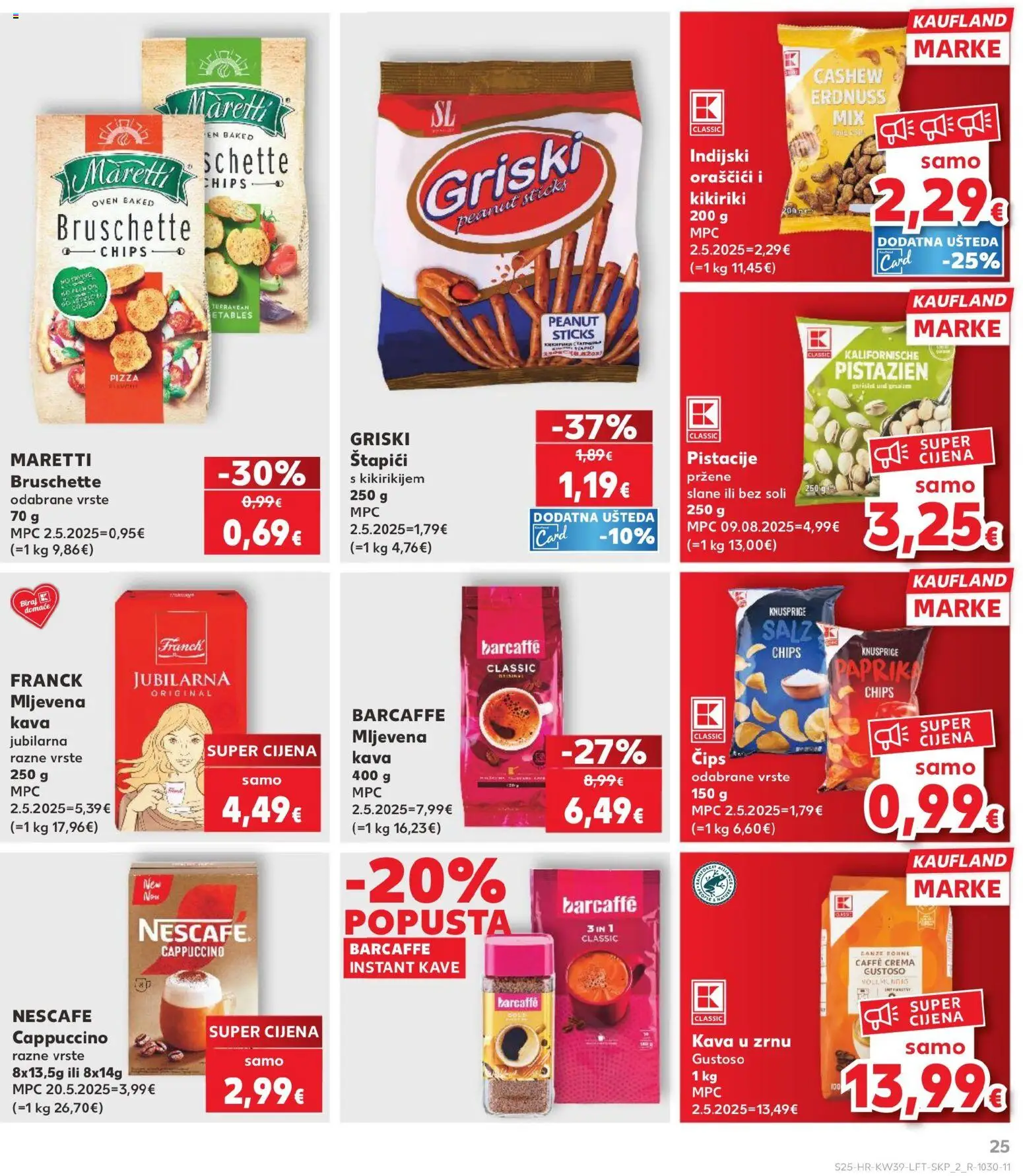 Kaufland katalog | vrijedi od 23.09.2026 | Stranica: 25 | Proizvodi: Nescafe cappuccino, Nescafe, Kava, Štapići