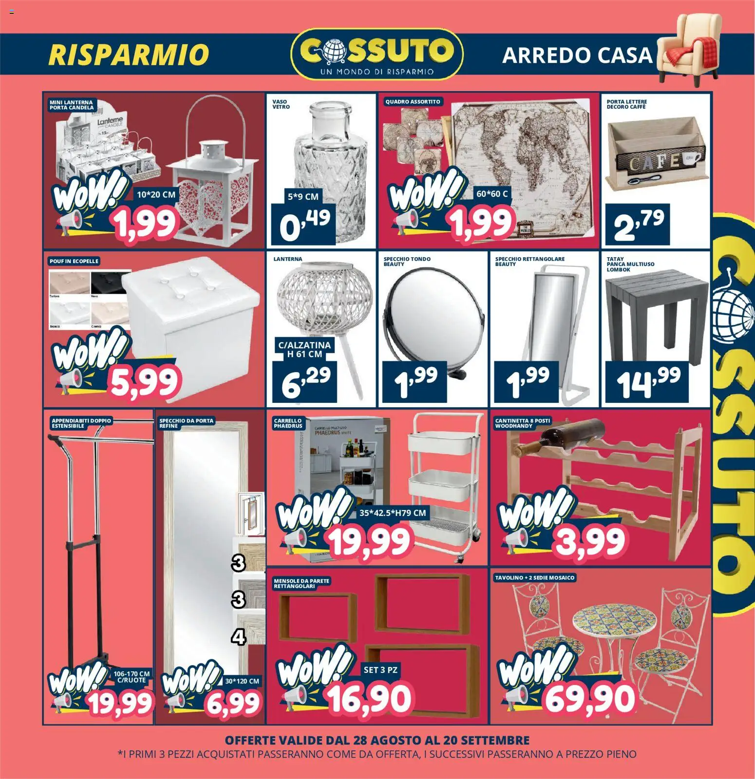 Volantino Cossuto del 28/08/2026 | Pagina: 9 | Prodotti: Caffè, Lanterna, Carrello, Vaso