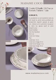 07 Eylül 2026 tarihinden itibaren geçerli olan Madame Coco kataloğu önizlemesi | Sayfa: 5 | Ürünler: Kaşe, Yemek takımı