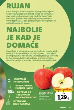 Domaća jabuka, Royal Gala, Zemlja podrijetla Hrvatska - Pregled kataloga iz trgovine Plodine, vrijedi od 09.09.2026 | Stranica: 15 | Proizvodi: Zemlja, Stol, Jabuka