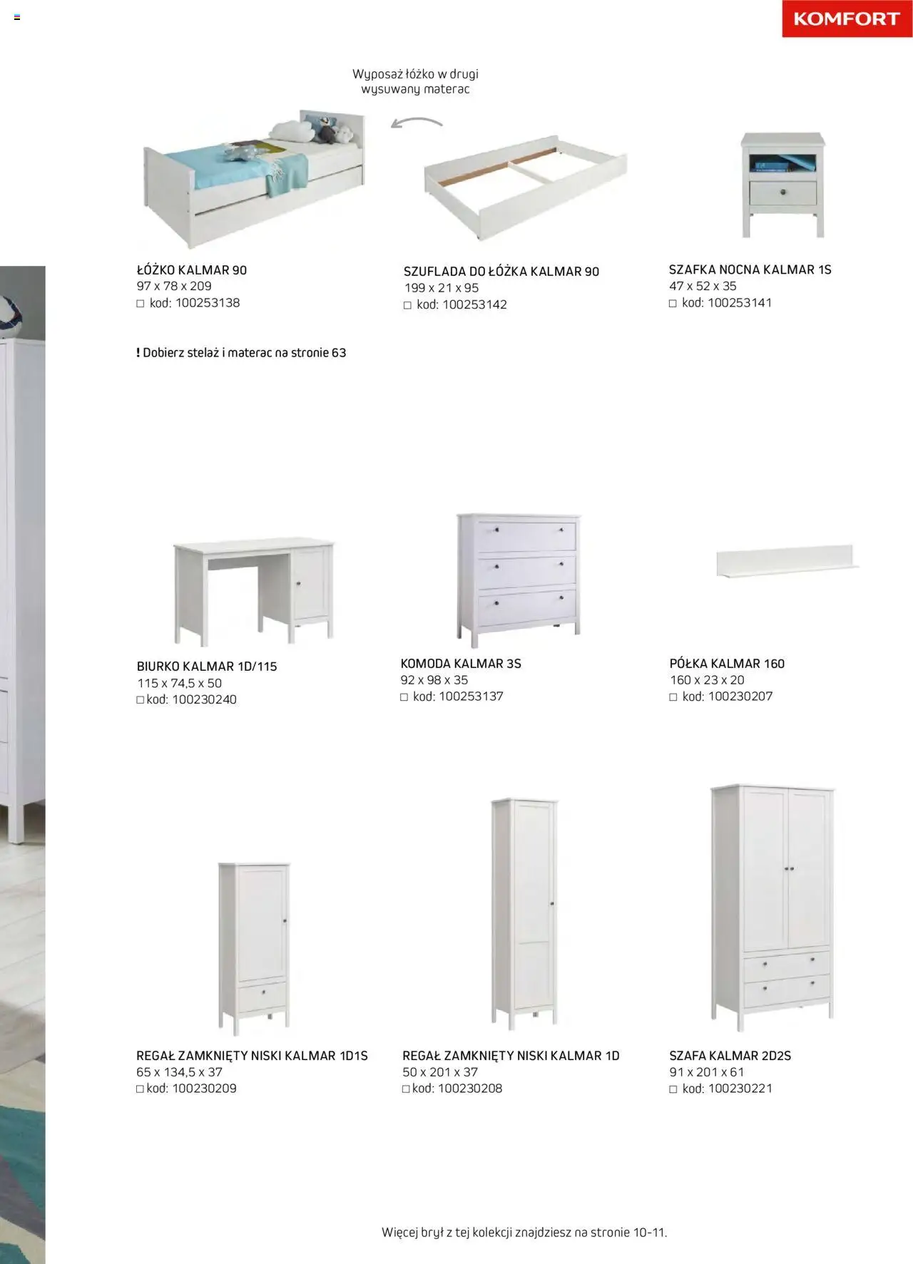 Komfort Gazetka - Katalog Meble od 01.09.2024 | Strona: 51 | Produkty: Łóżko, Szafa, Półka, Szafka nocna