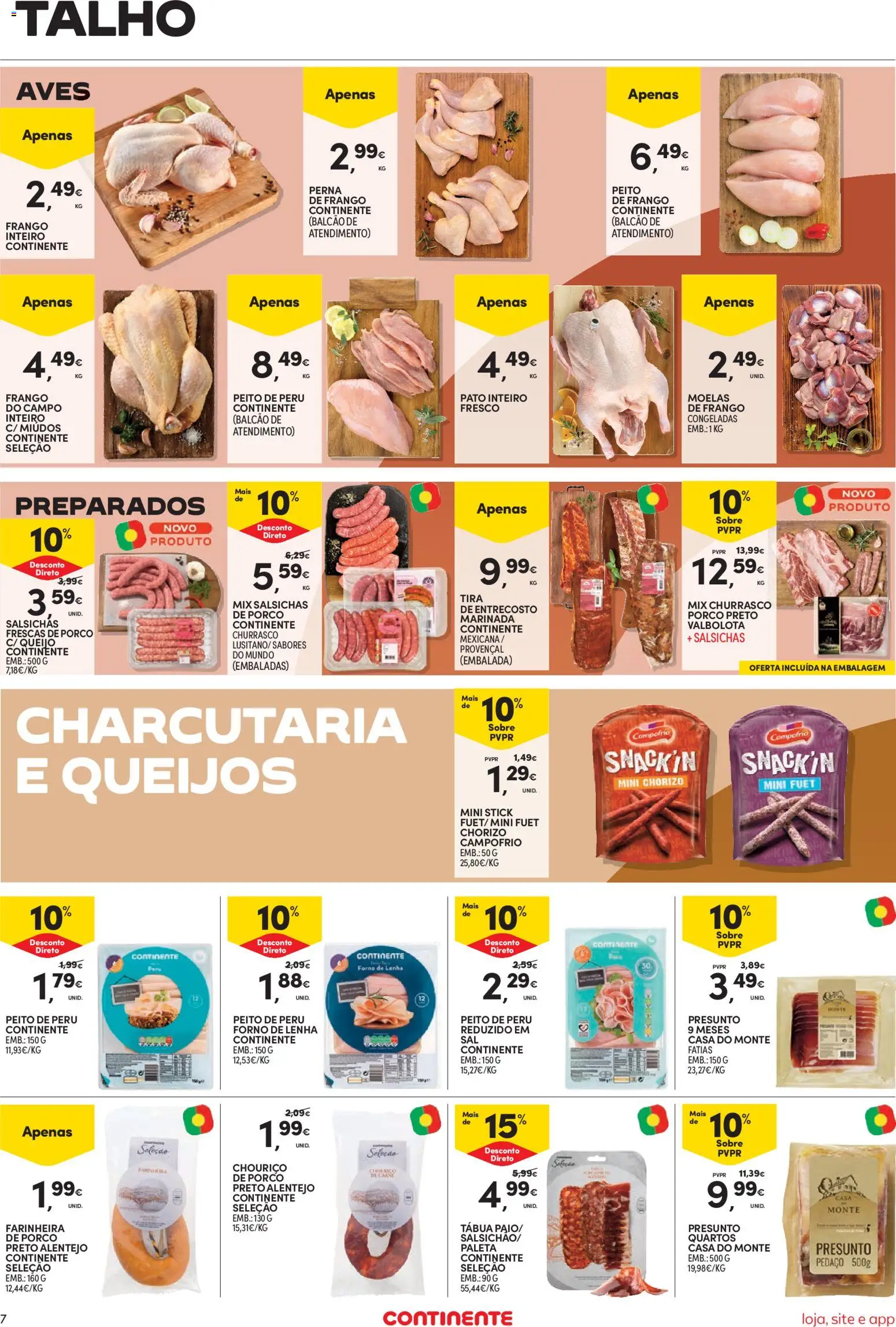 Continente Semanal Continente Bom Dia │ válido de 21/07/2026 | Página: 7 | Produtos: Peito de peru, Frango, Peru, Queijo