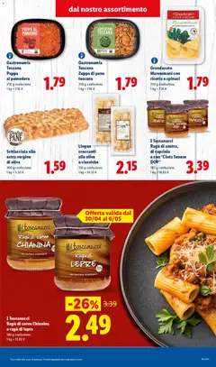 Anteprima del volantino Granducato Maremmani con ricotta e spinaci, 250 g confezione valido a partire dal 30.04.2026 | Pagina: 3 | Prodotti: Olio, Pasta, Ragú, Ricotta