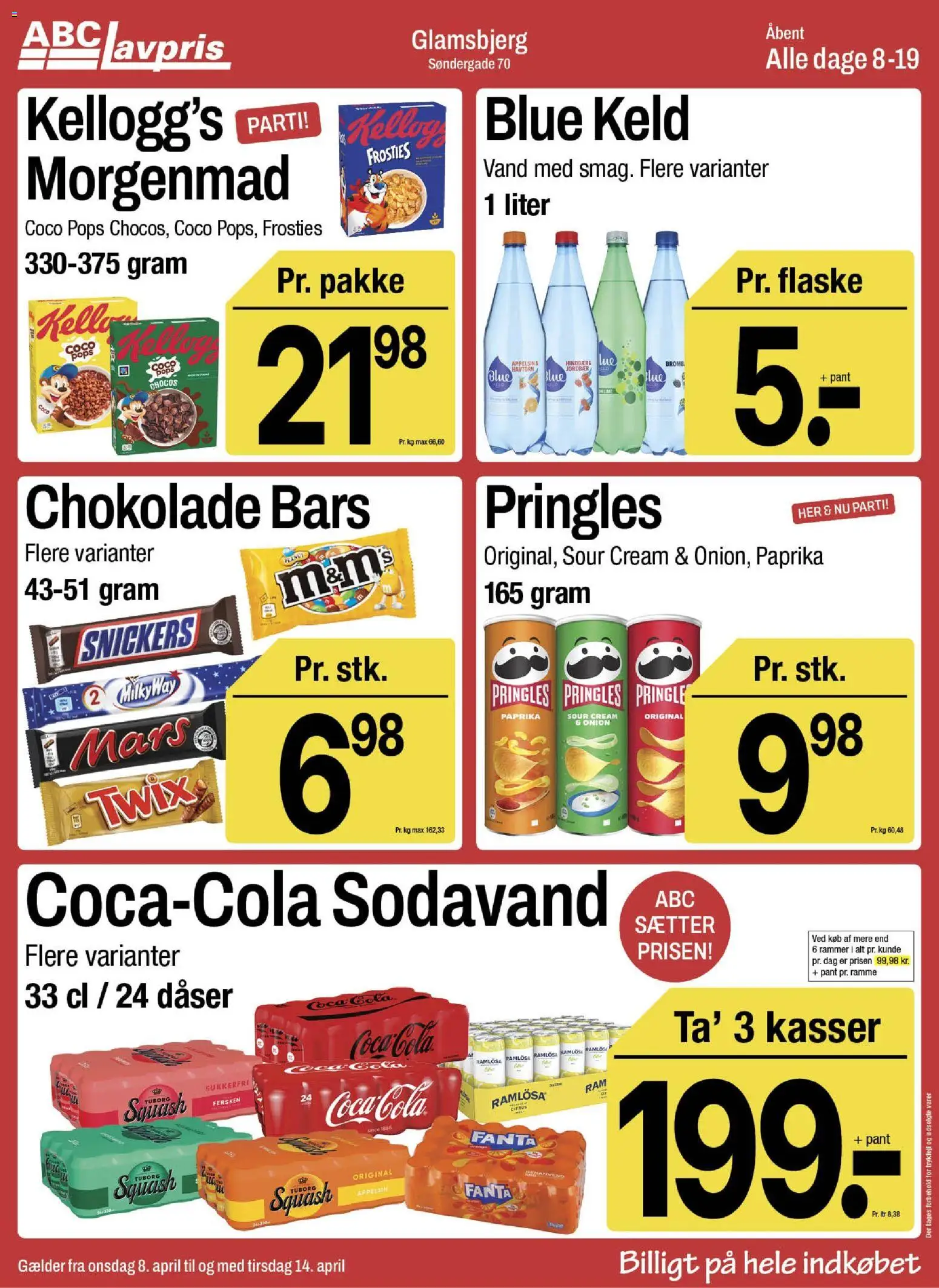 Abc Lavpris tilbudsavis – gyldig fra 08.04.2026 | Side: 6 | Produkter: Chokolade, Jordbær, Sodavand, Paprika