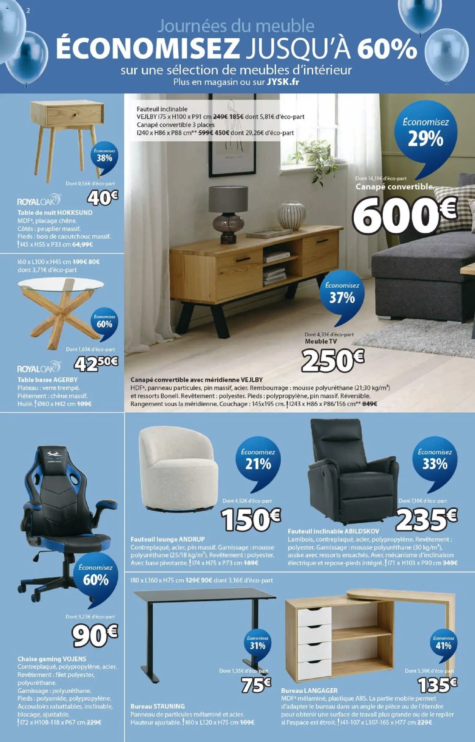 {H1} | Page: 2 | Produits: Plateau, Chaise gaming, Table basse, Chaise
